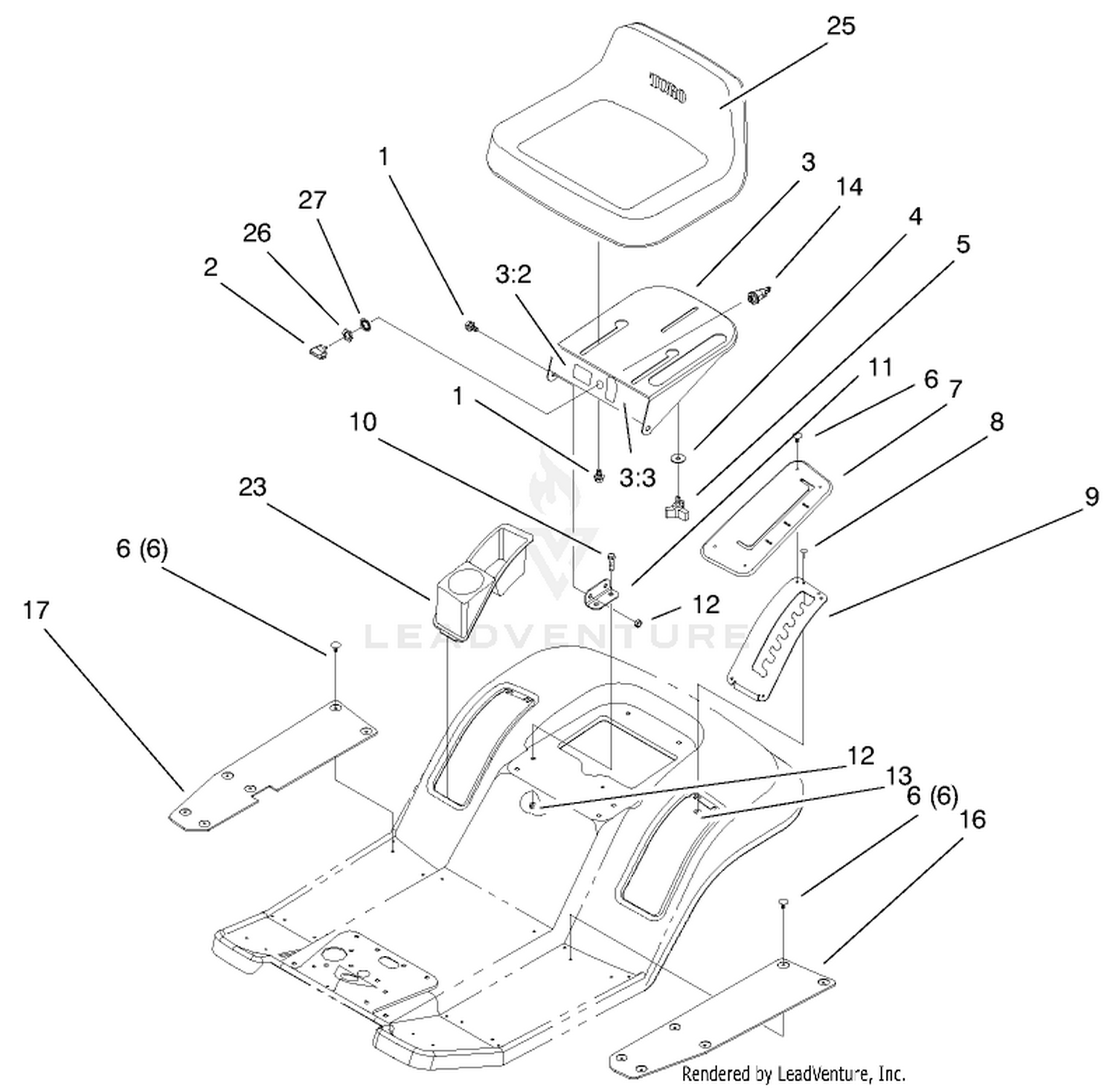 Rear Body  Seat Assembly