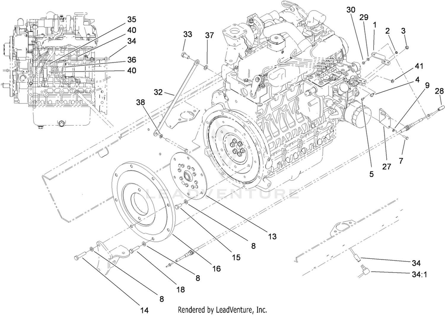 Flywheel and Throttle Assembly