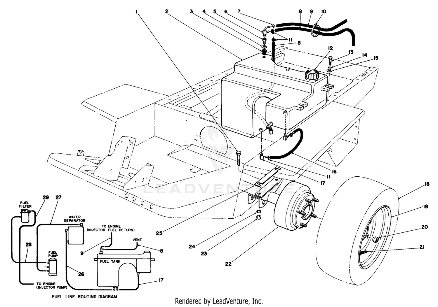 Fuel Tank And Axle Assembly