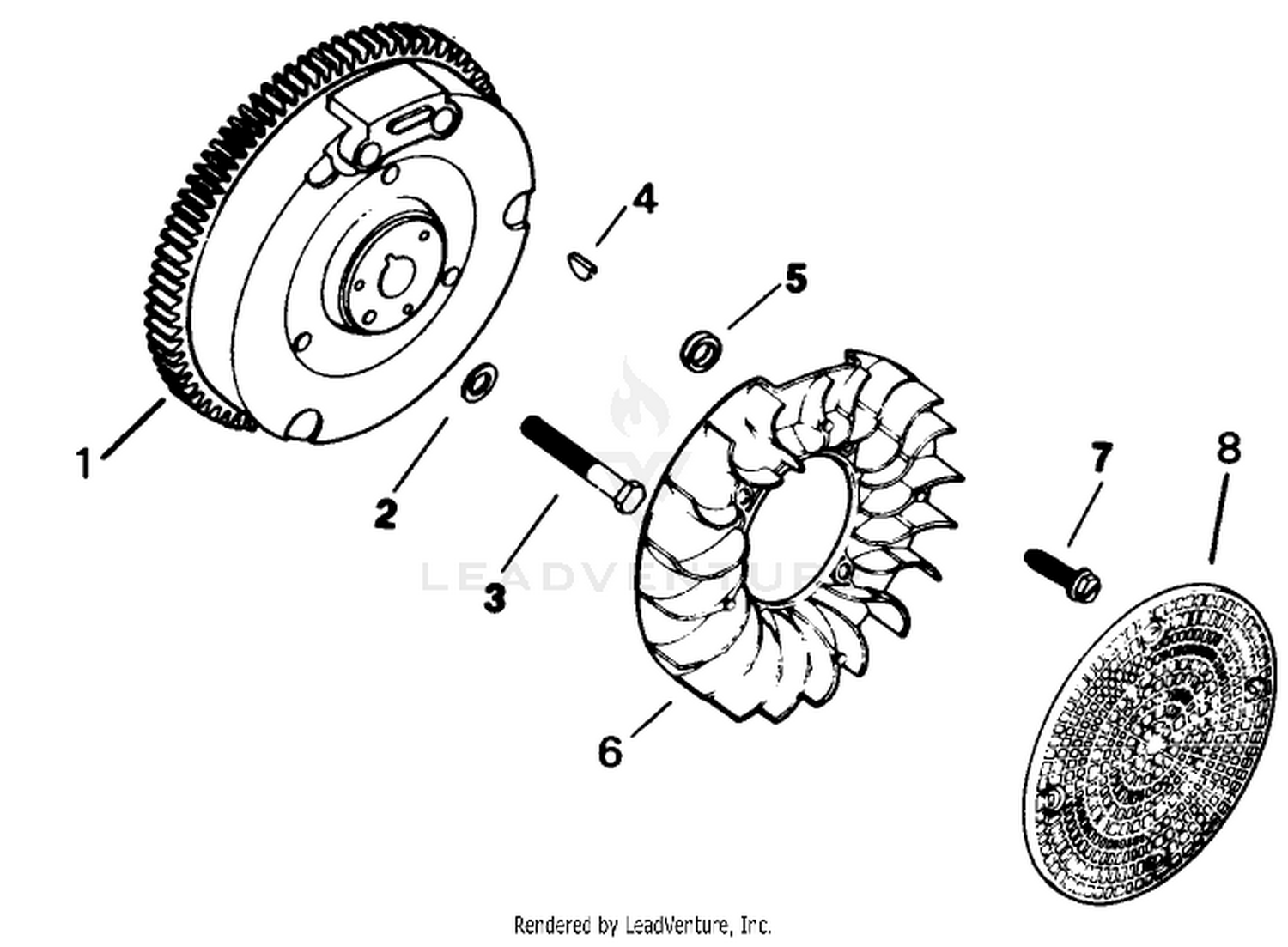 Flywheel-Engine Assembly-Kohler Model No. K321s-711533 (continued)