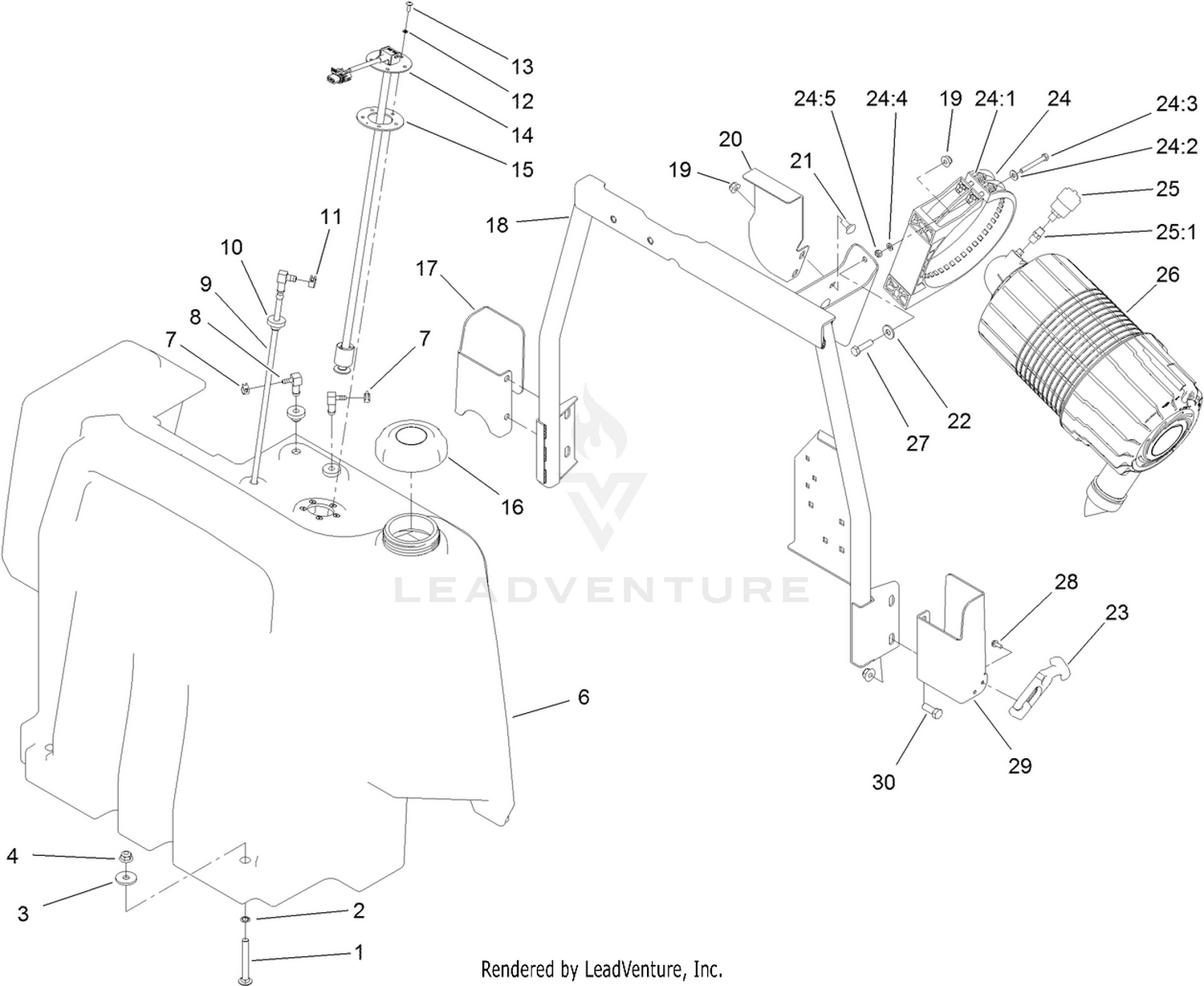 Fuel Tank and Air Cleaner Assembly