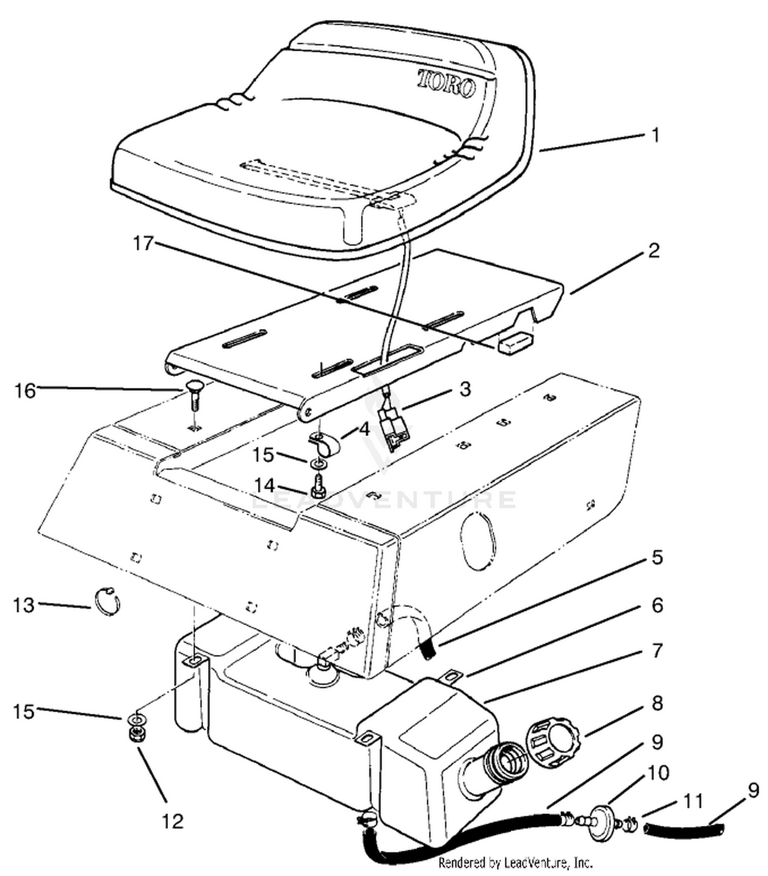 Seat  Gas Tank Assembly