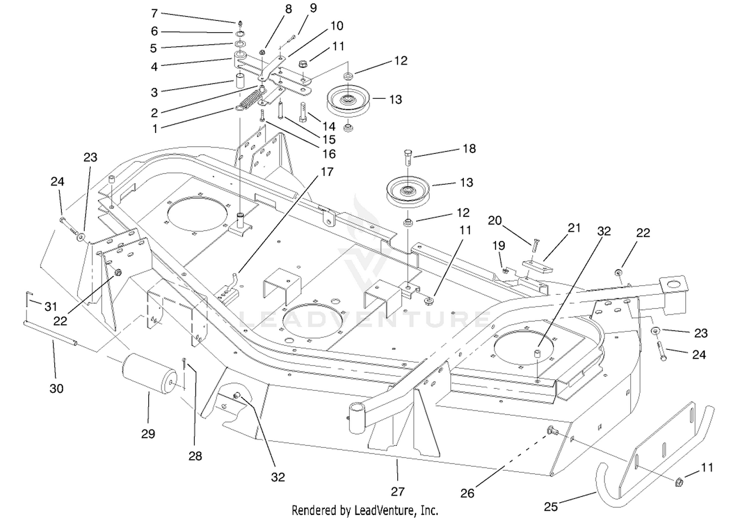 Housing, Idlers  Skids Assembly