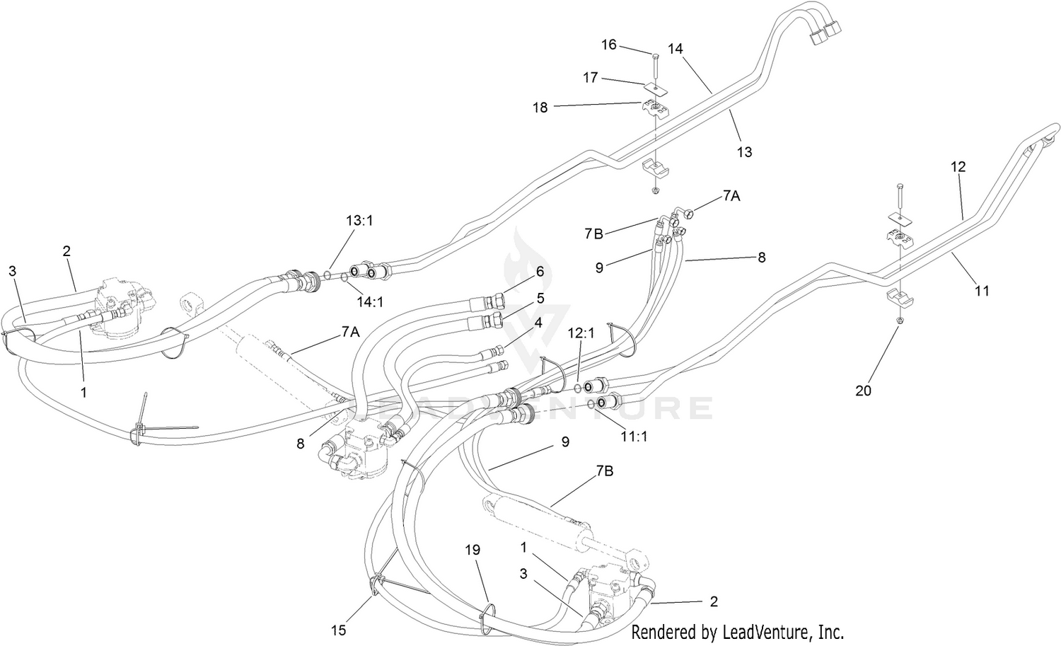 Front Deck Hose Routing Assembly