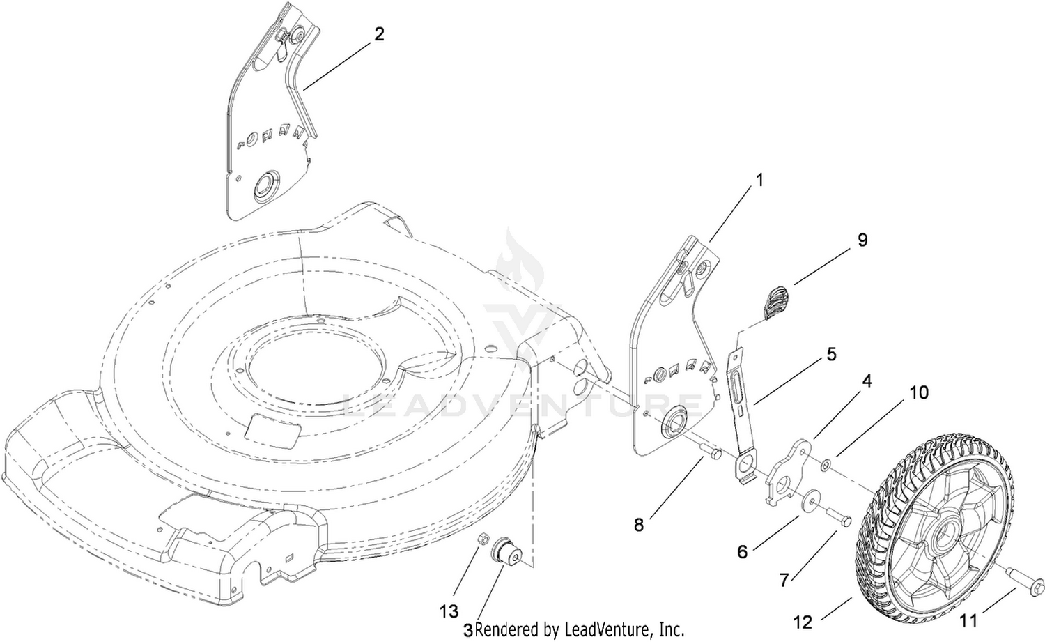 Rear Axle and Wheel Assembly