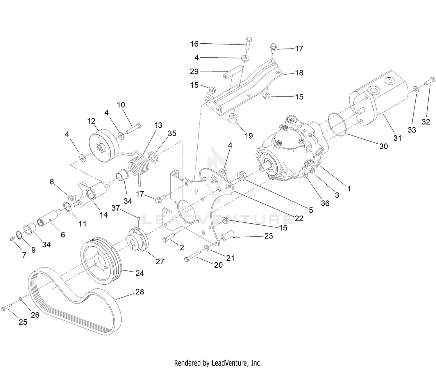 Gear Pump and Piston Pump Assembly