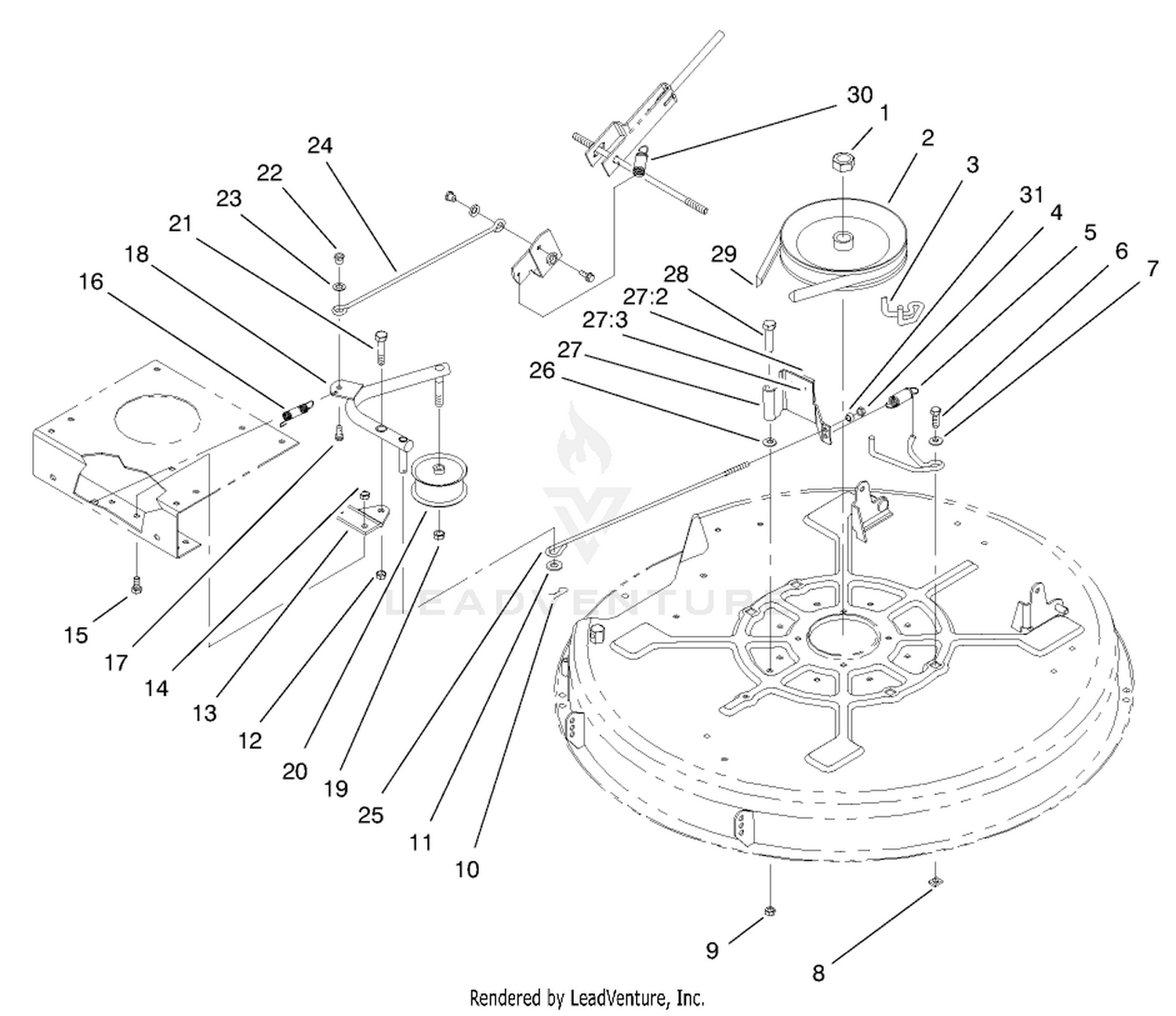Pulley  Belt Assembly (32" Cutting Unit)