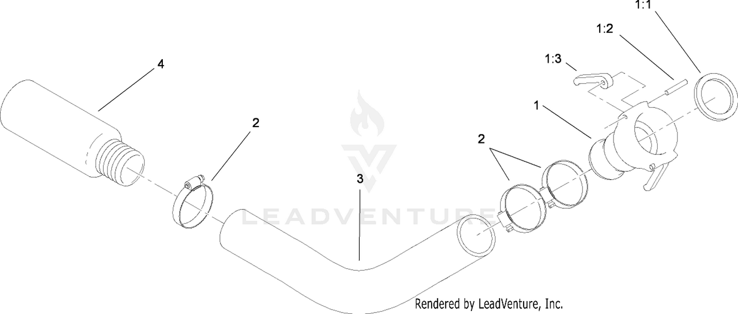 Lower Hose Assembly No. 114-4377