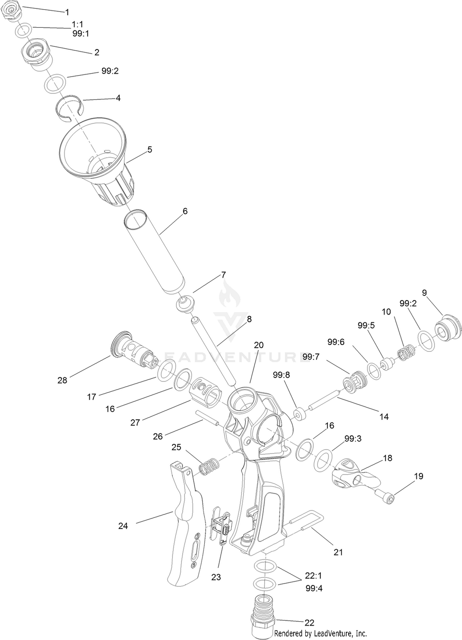 Spray Gun Assembly No. 120-8610