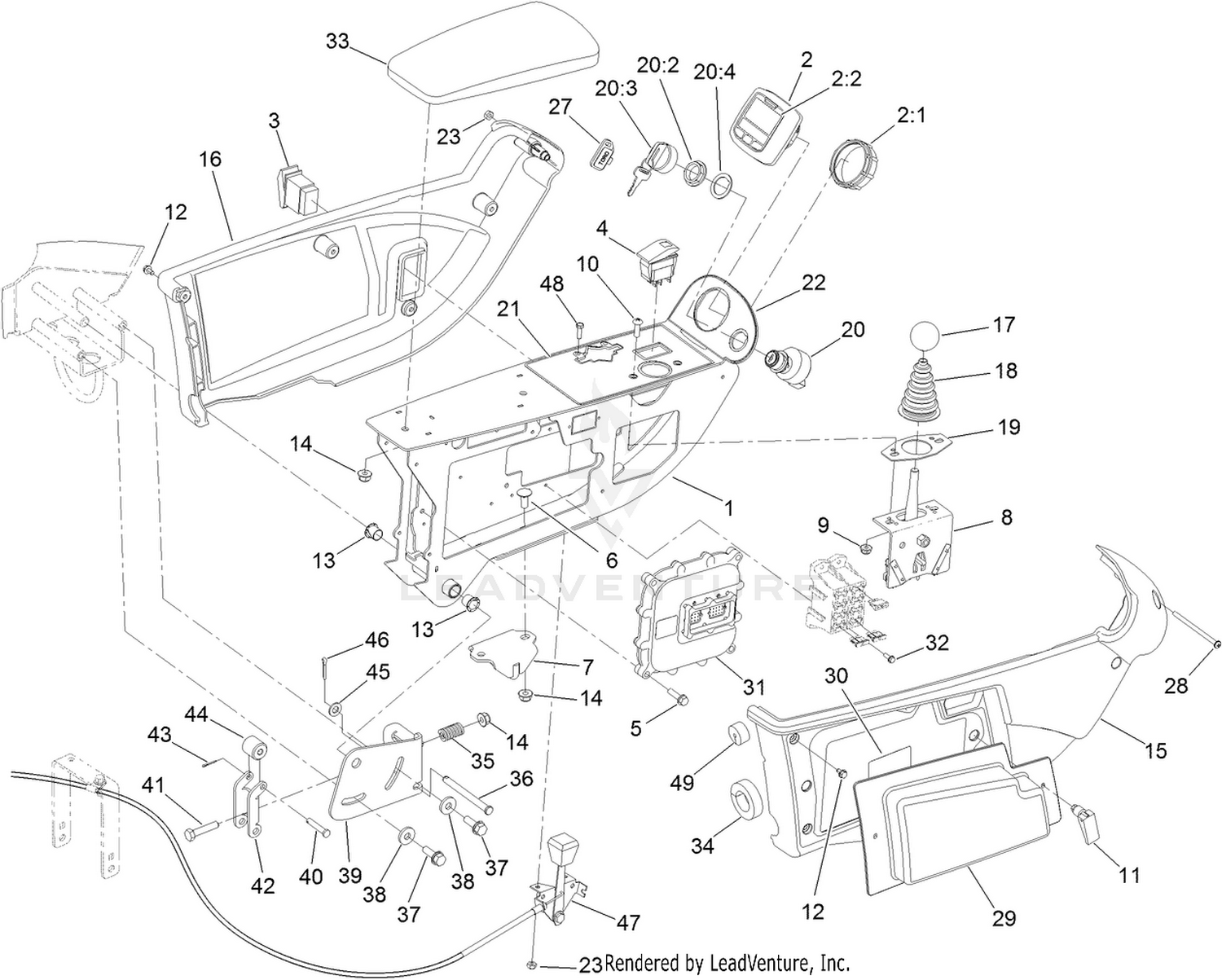 Console and Control Arm Assembly