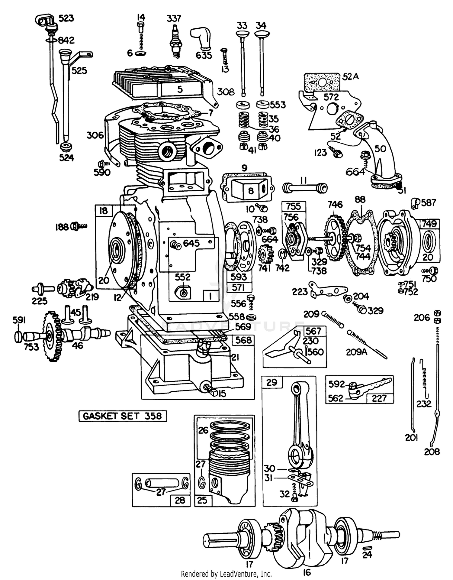 Engine Briggs And Stratton Model No. 326437-0262-01