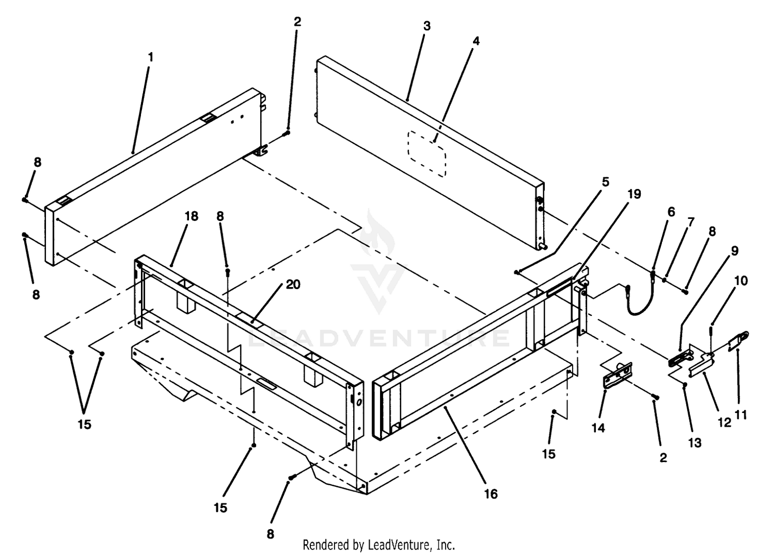 2/3 Area Flatbed Side Assembly