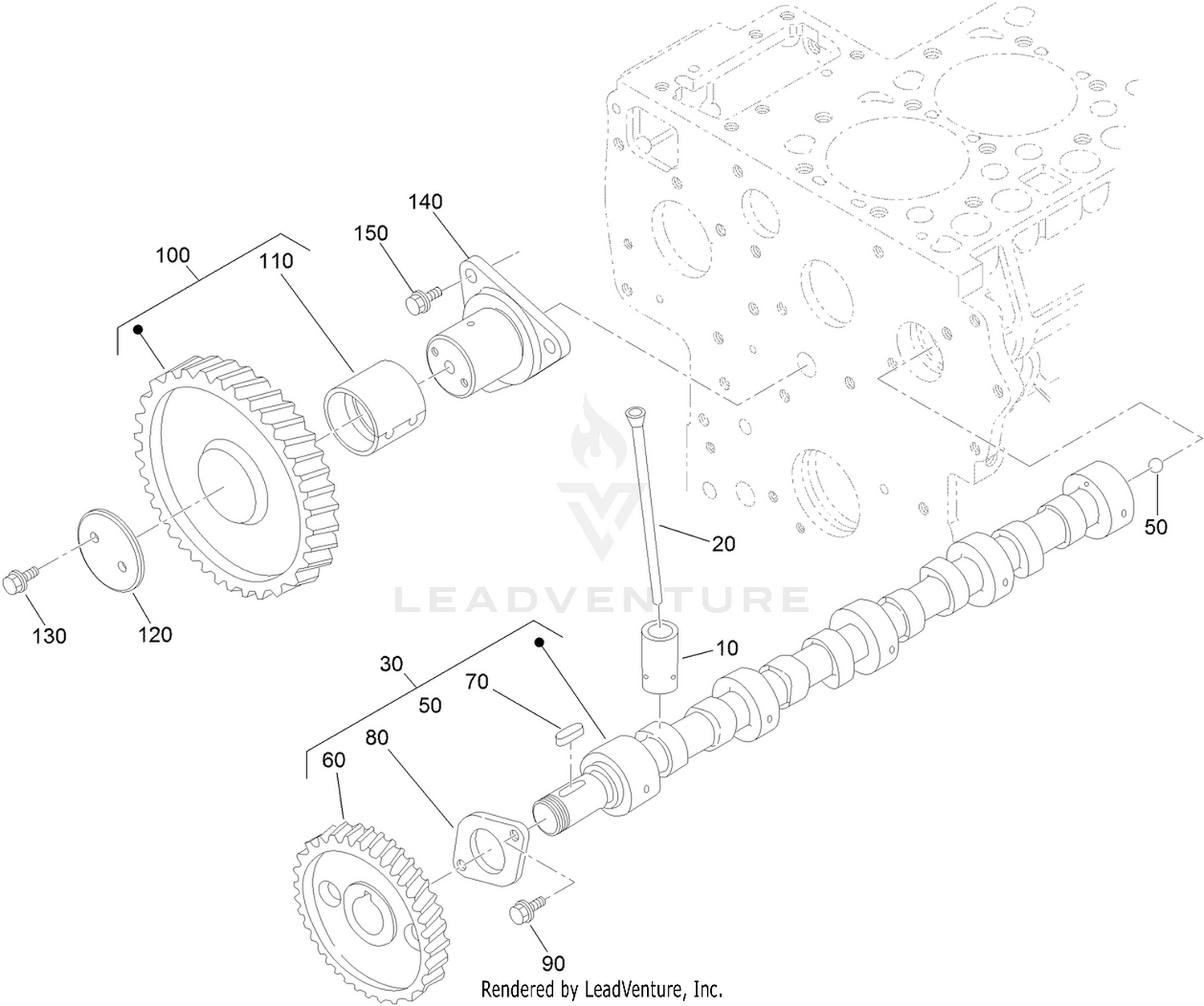 Camshaft and Idle Gear Shaft Assembly