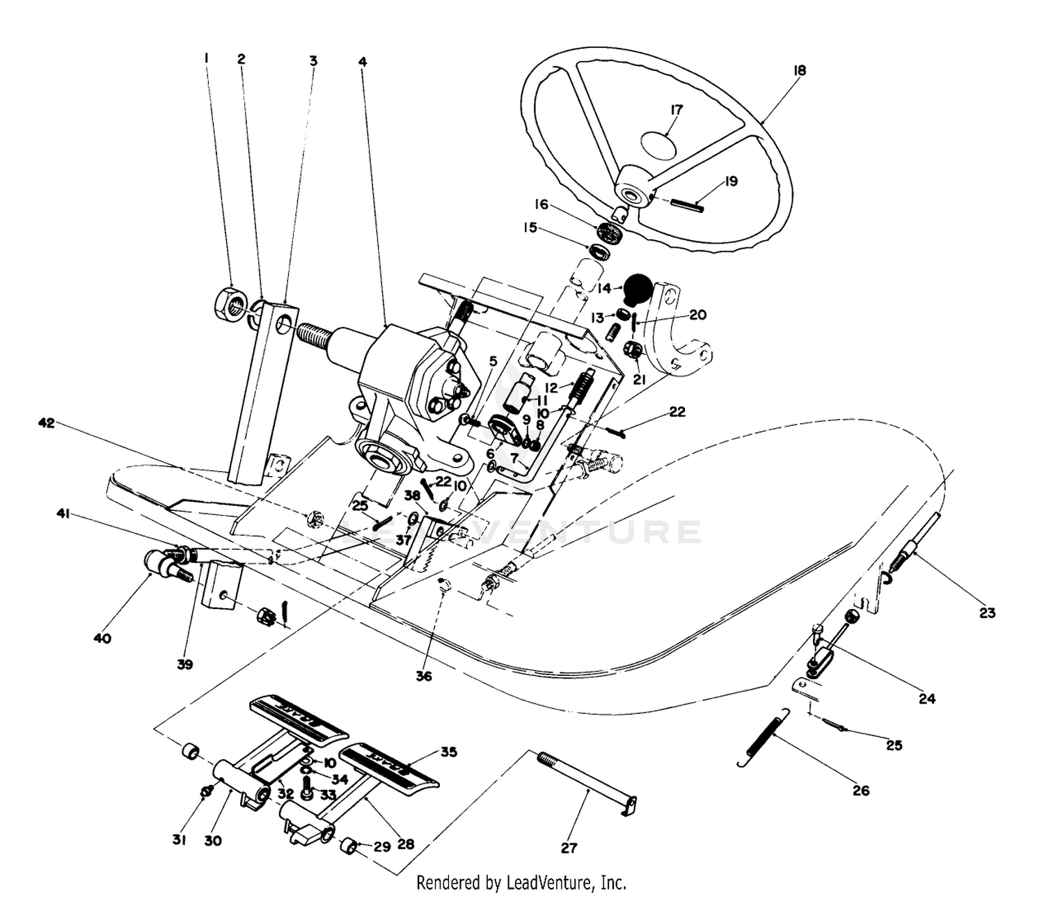 Pedals And Steering Wheel Assembly