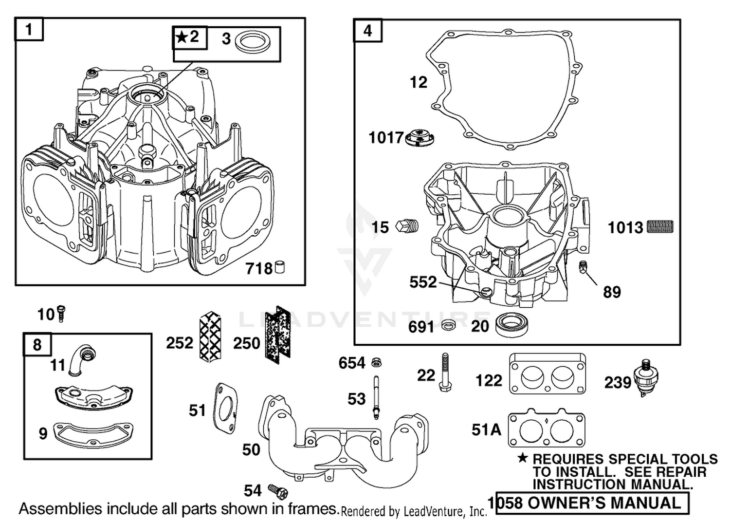Cylinder Assembly Engine Briggs and Stratton Model 406777-0157-E1