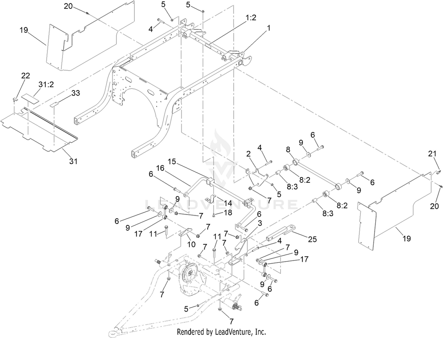 Rear Frame and Suspension Assembly