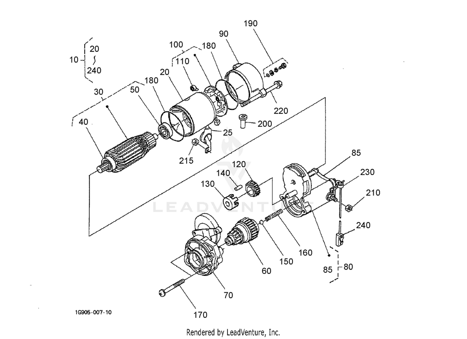 Starter (Component Part) Assembly No. 98-9705