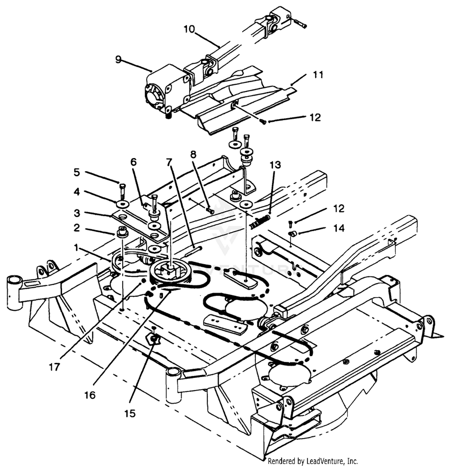 Gear Box, Mount  Drive Shaft Assembly