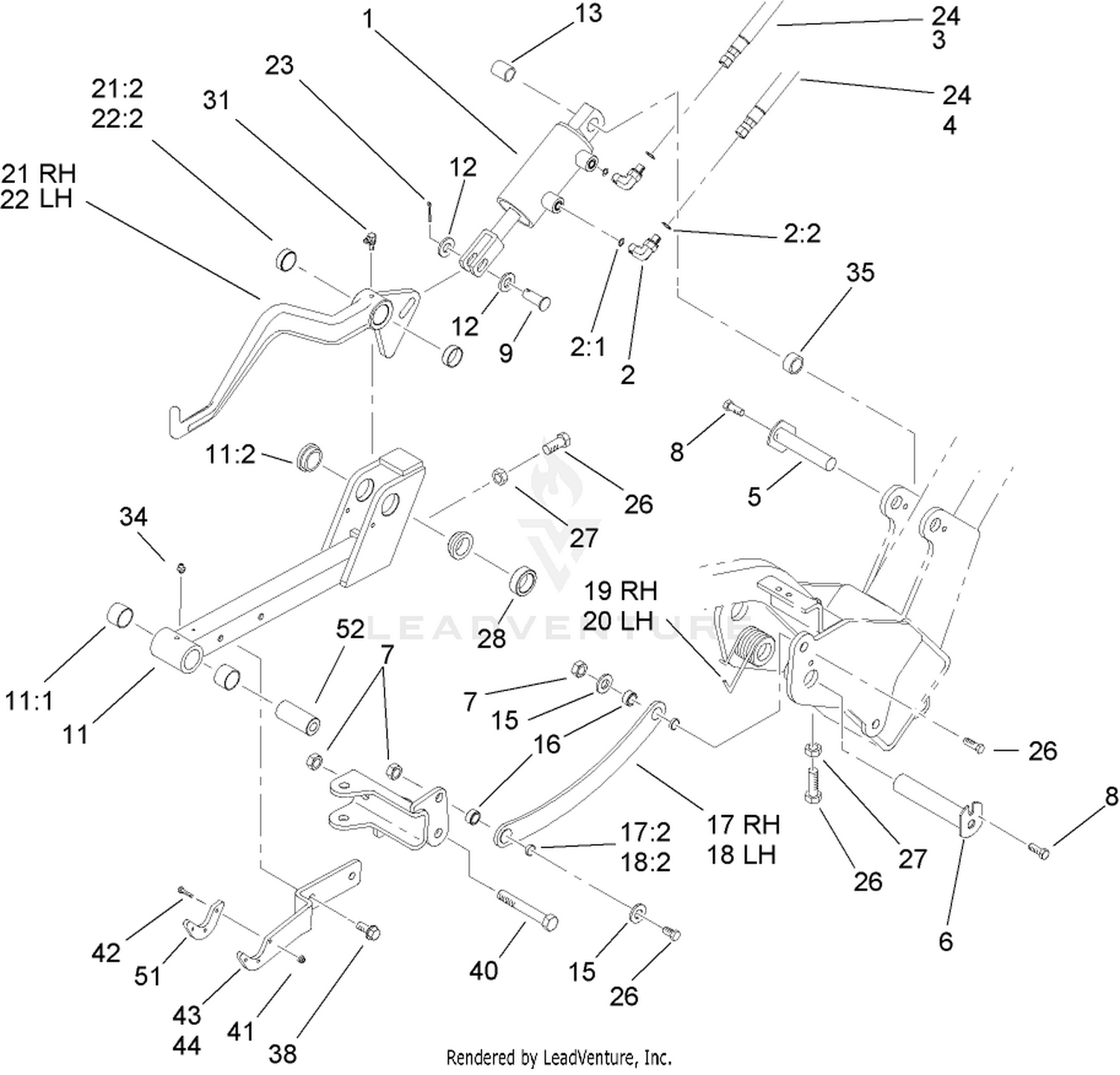 Left Hand and Right Hand Lift Arm Assembly