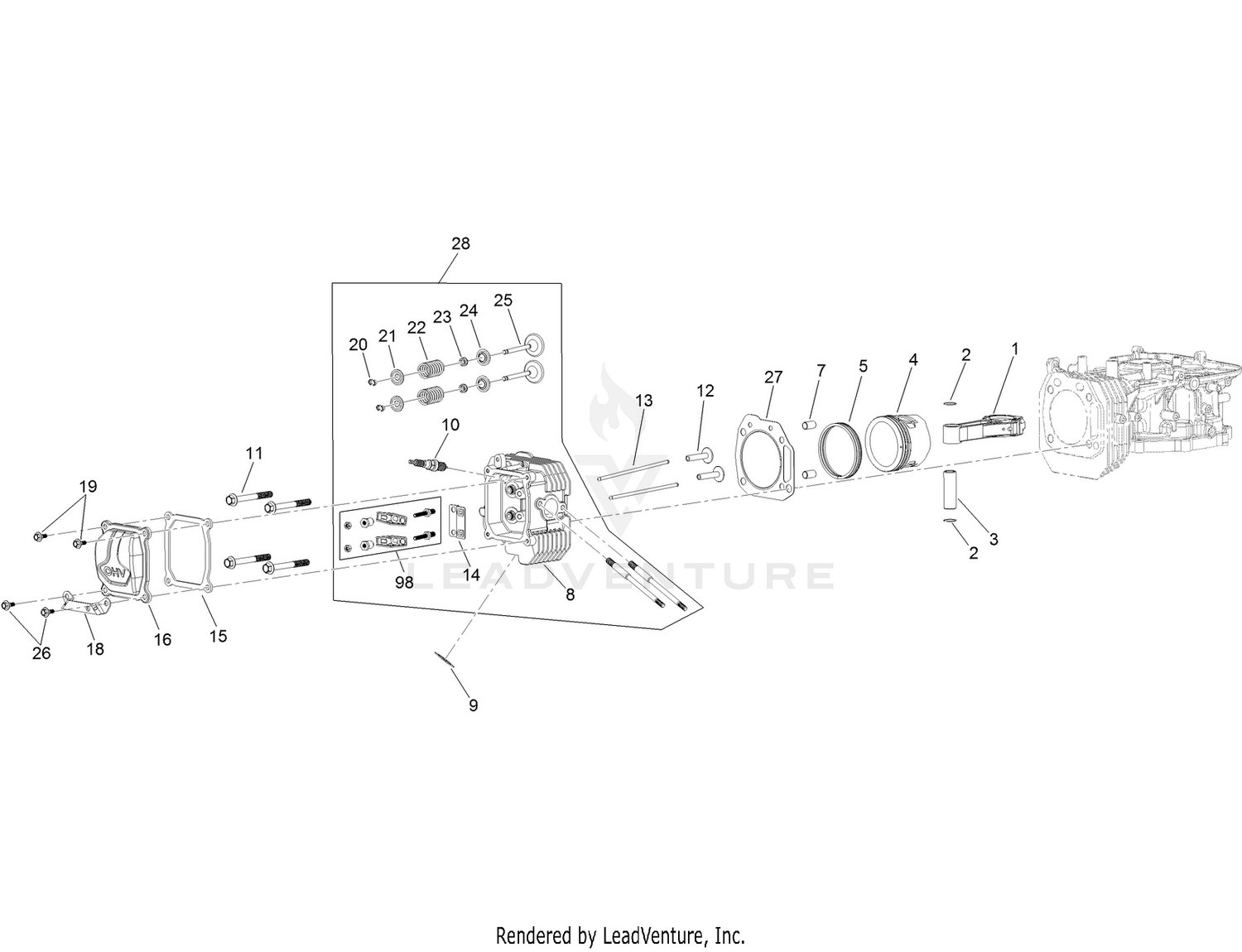 Piston and Cylinder Head Assembly