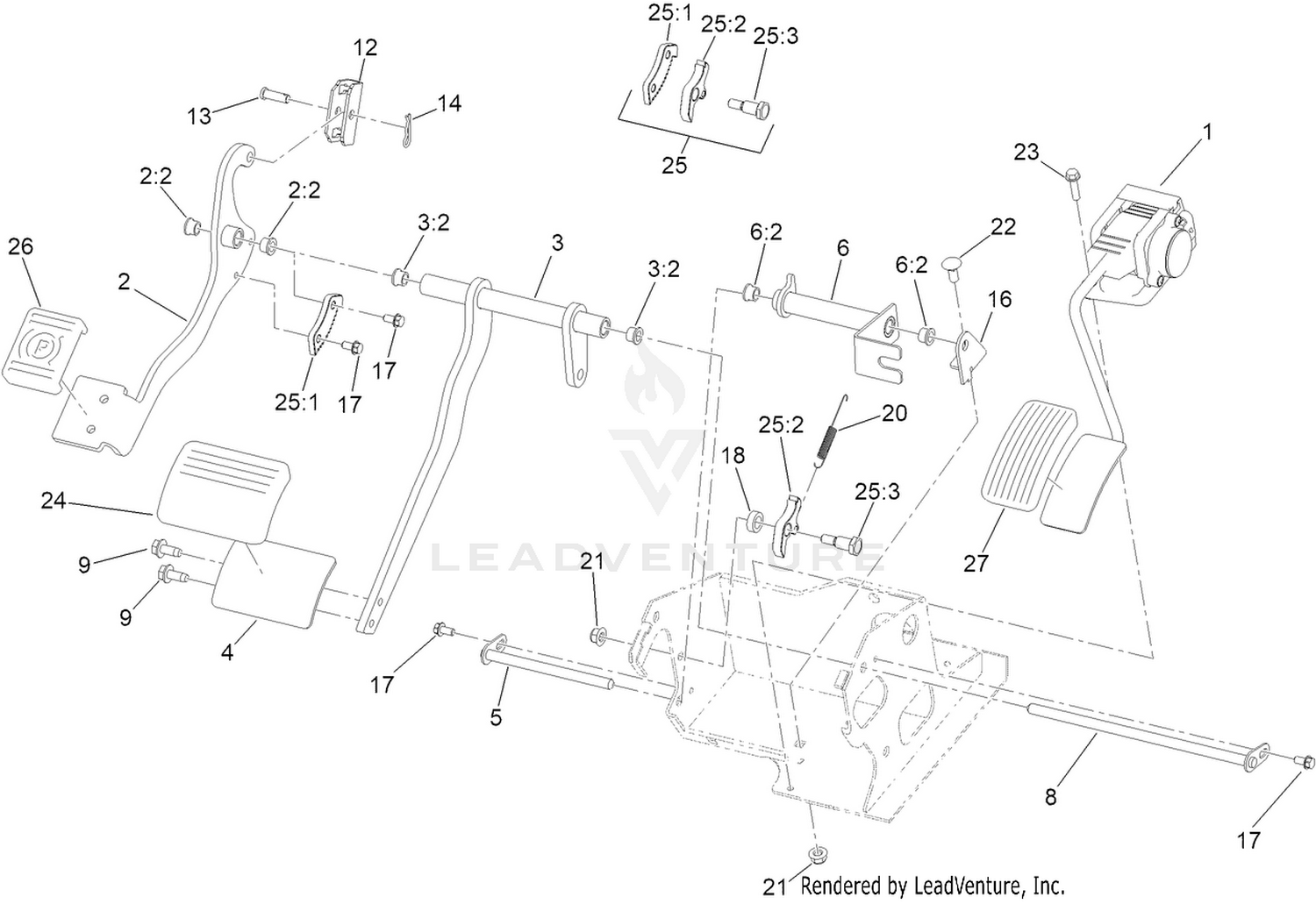 Brake and Throttle Pedal Assembly