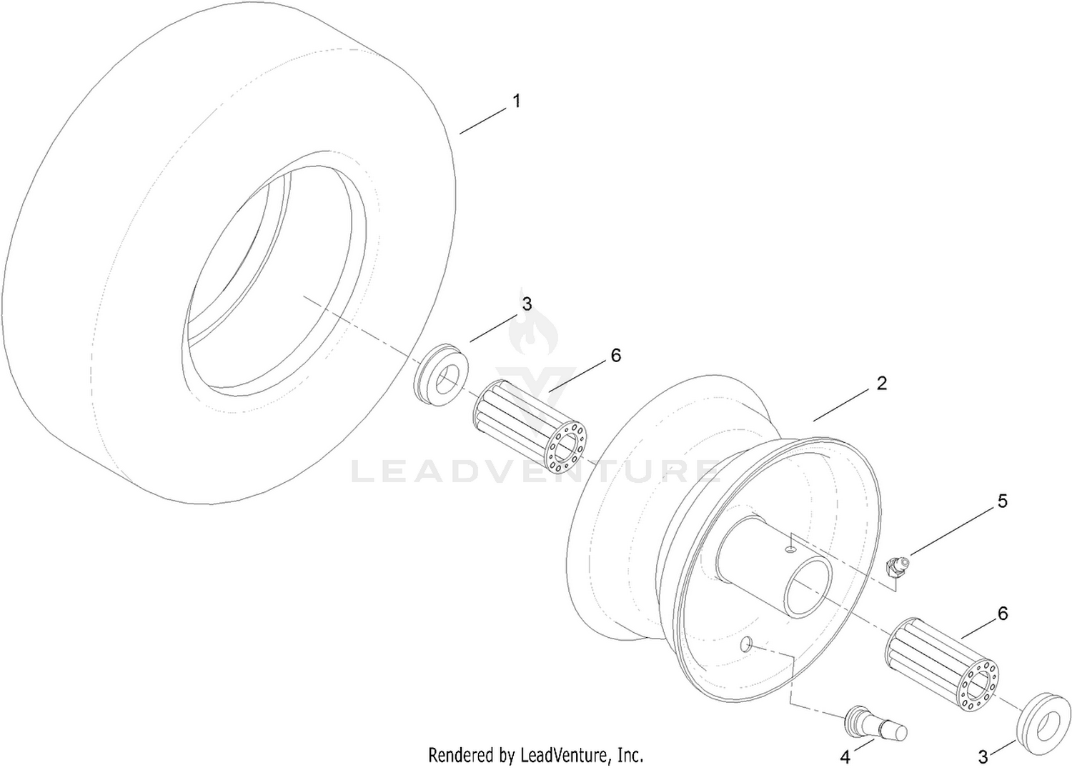 Wheel and Tire Assembly No. 121-0712