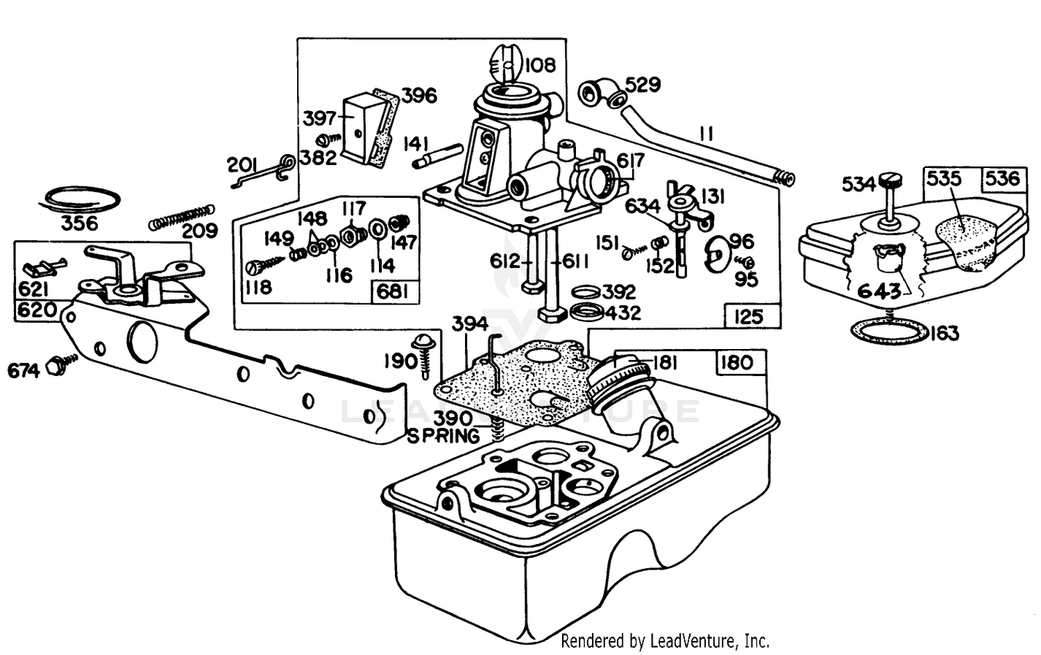 Carburetor Assembly Briggs  Stratton Model No. 92908-2054-01