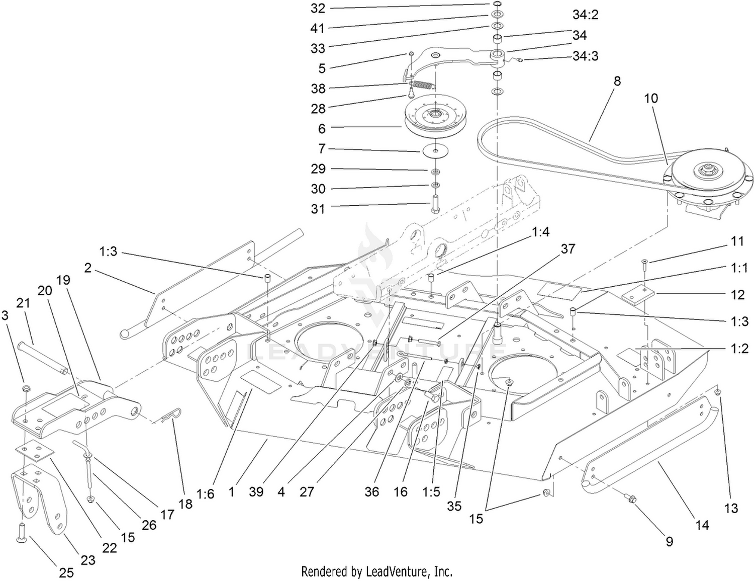 Right Hand Deck, Idler and Skid Assembly