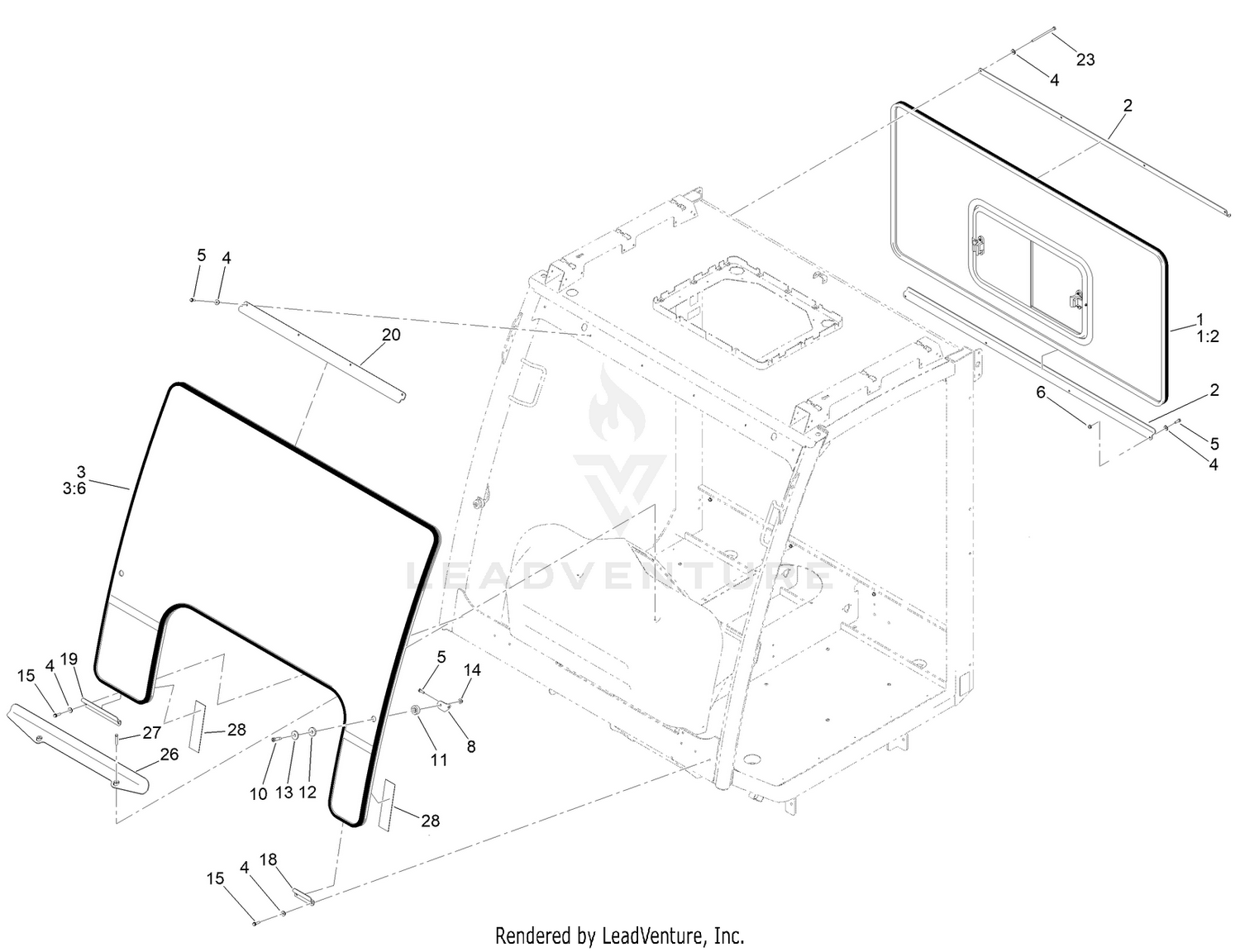 Front and Rear Glass Assembly