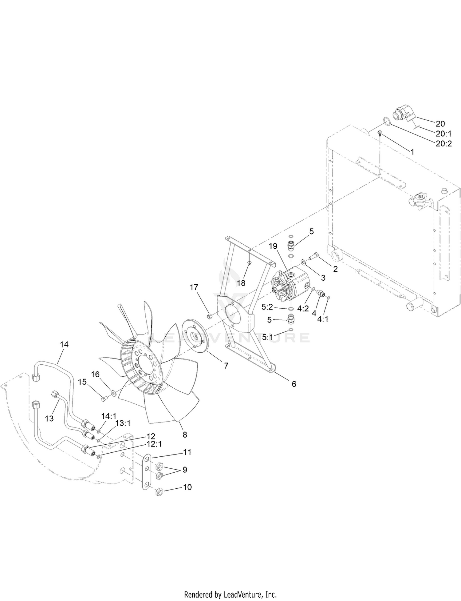Fan Mounting and Hardline Assembly