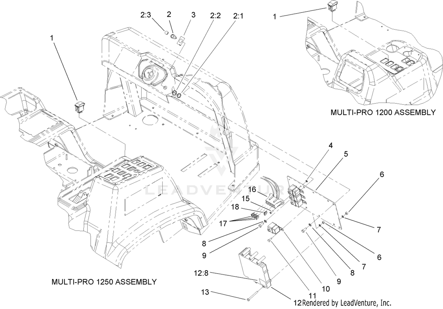 Multi Pro 1200 and 1250 Mounting Assembly