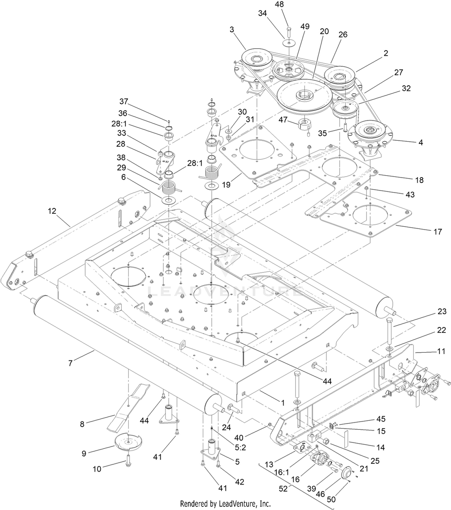 Blade, Pulley and Spindle Assembly