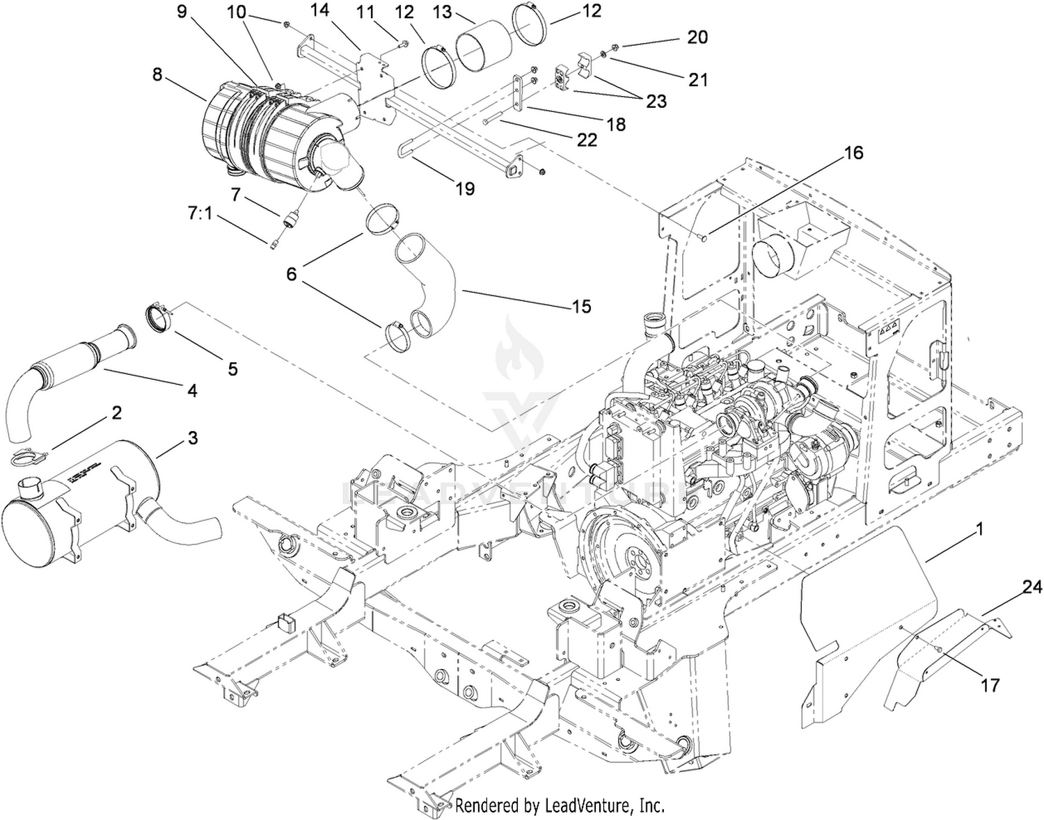 Air Cleaner and Muffler Assembly