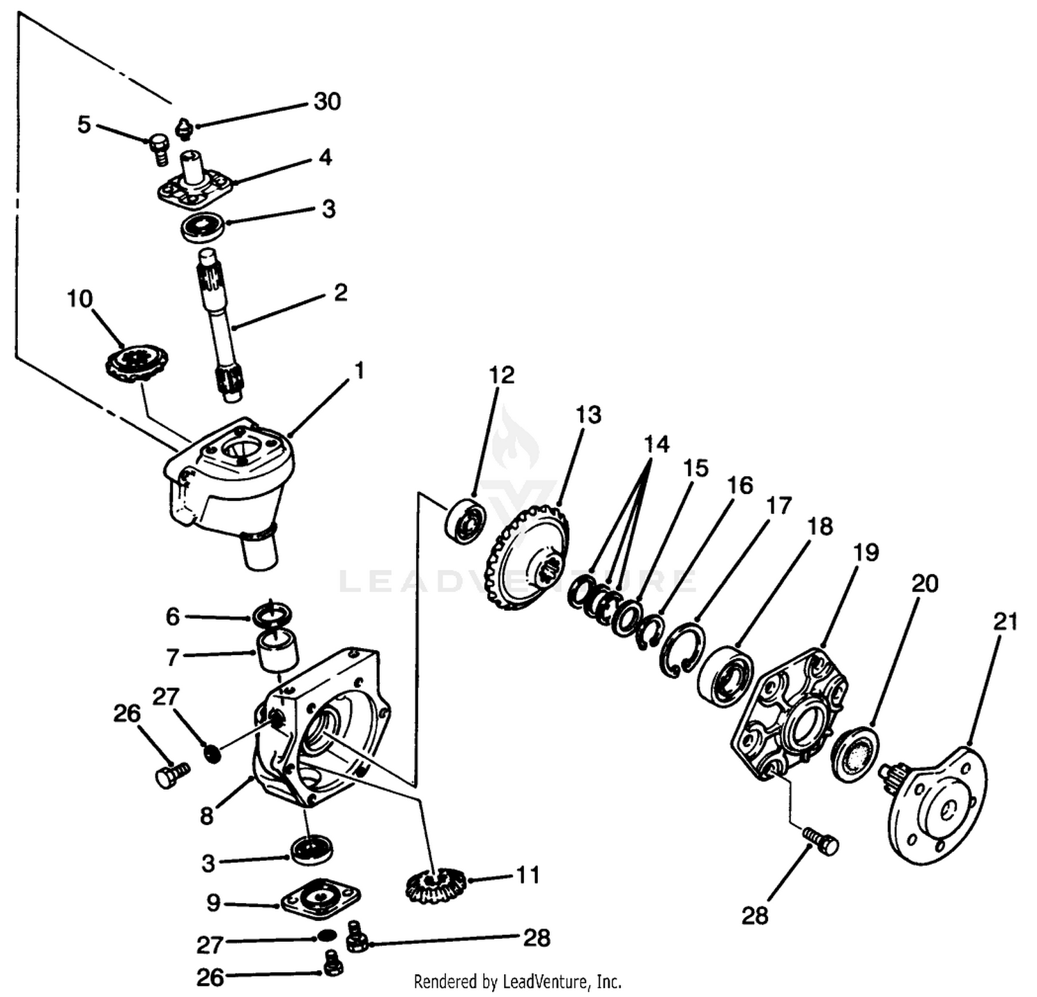 Steering Gear Case Assembly Axle No. 74-5621  (model No. 30455 Only)