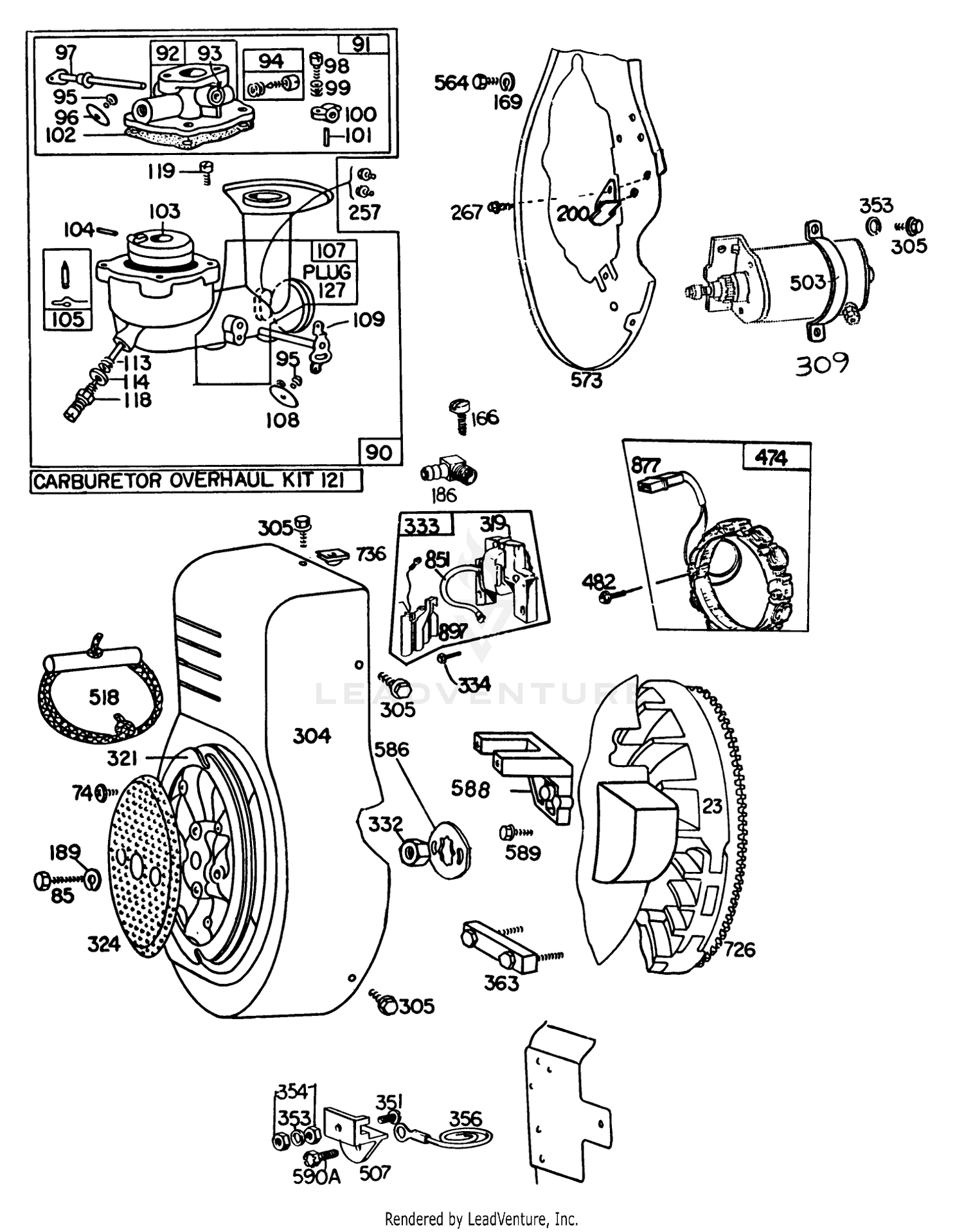 Engine Briggs  Stratton Model No. 326437-0630-01 3
