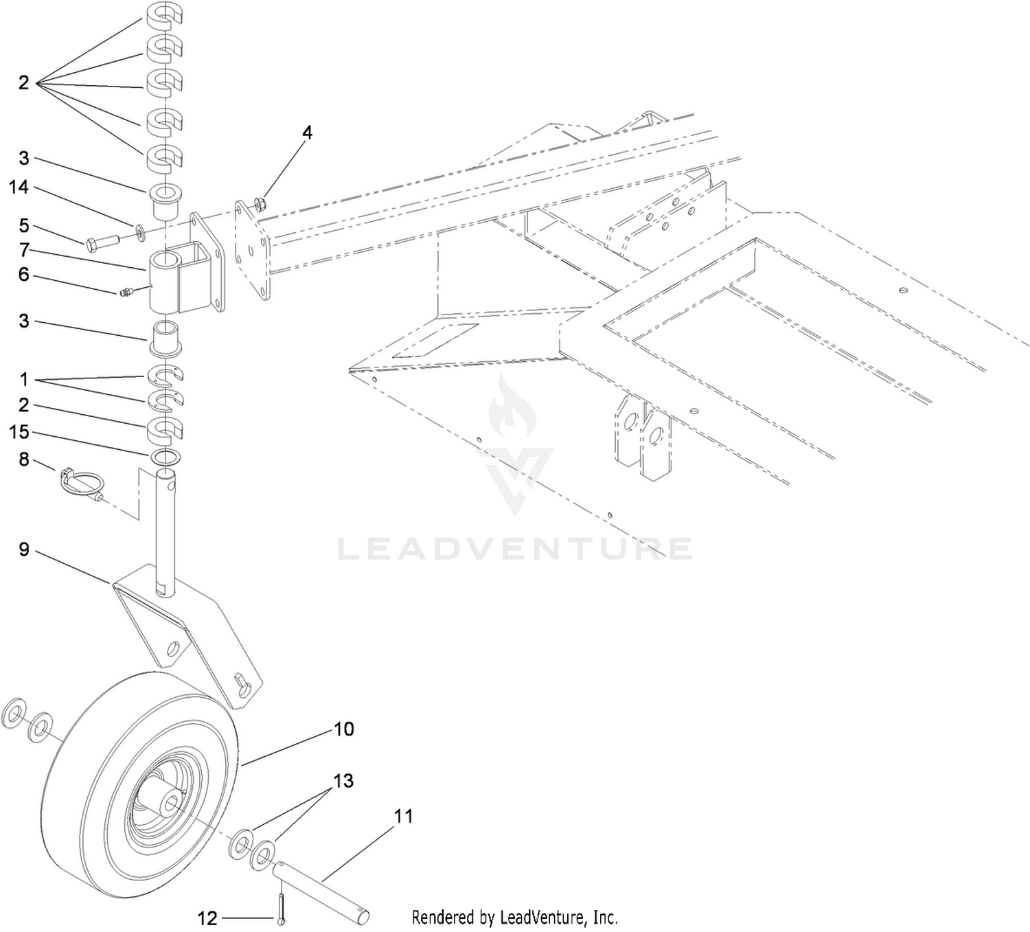 Fork and Caster Wheel Assembly