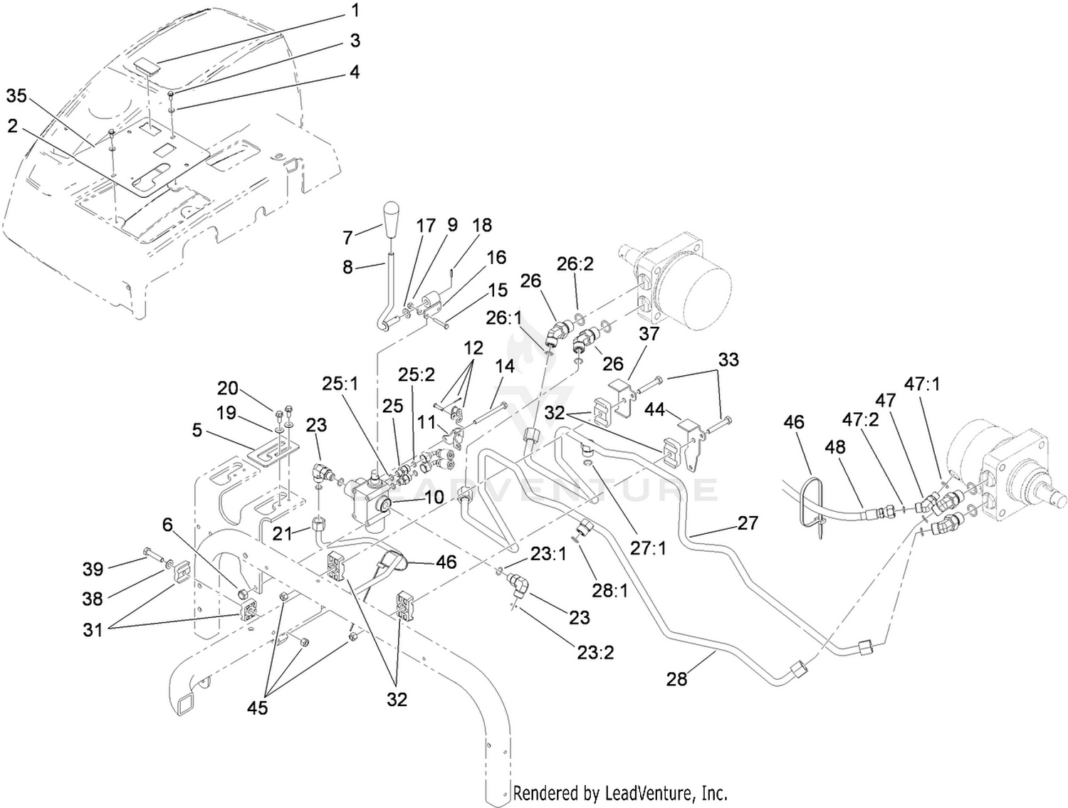 Lift Valve and Rear Tube Assembly