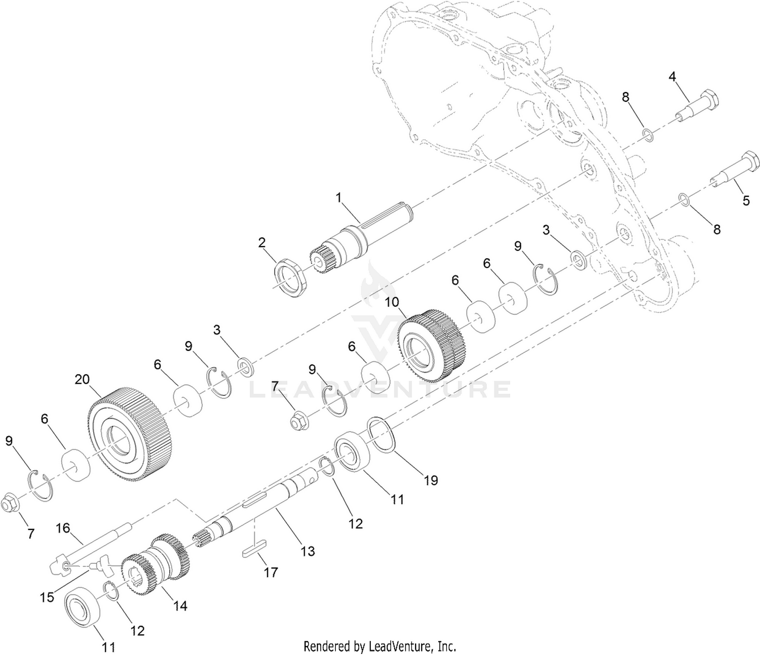 Transmission Gearbox Assembly No. 140-9324  Reel Drive Assembly