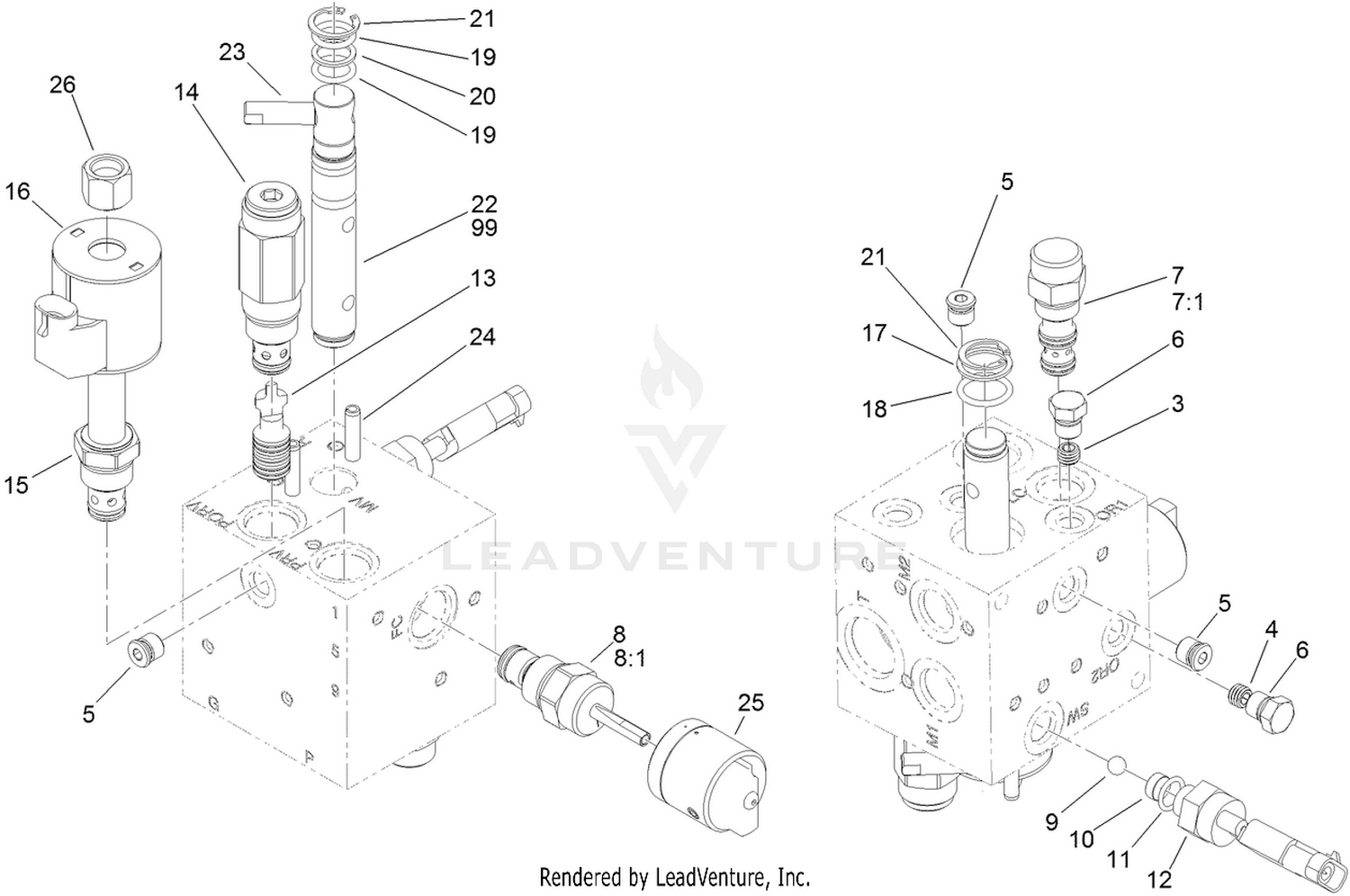Hydraulic Mow Manifold Assembly No. 117-9858