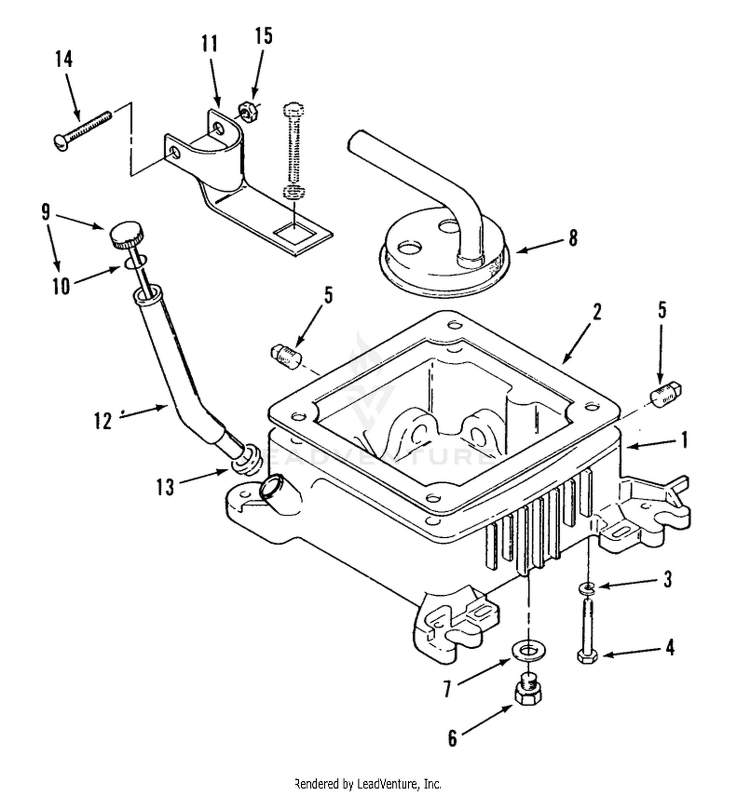 ONAN OIL BASE FILL TUBE AND BRACKET