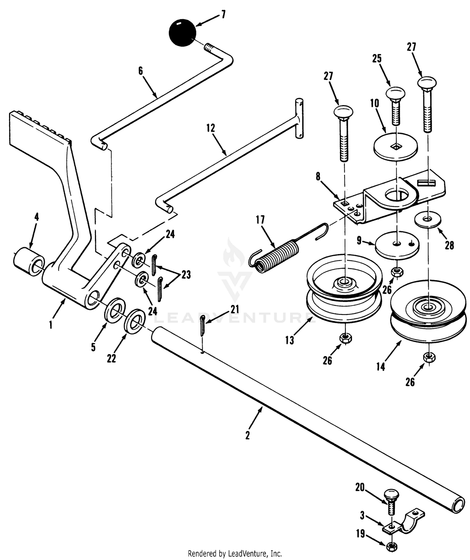 Hydrostatic Transaxle Brake And Idler Linkage