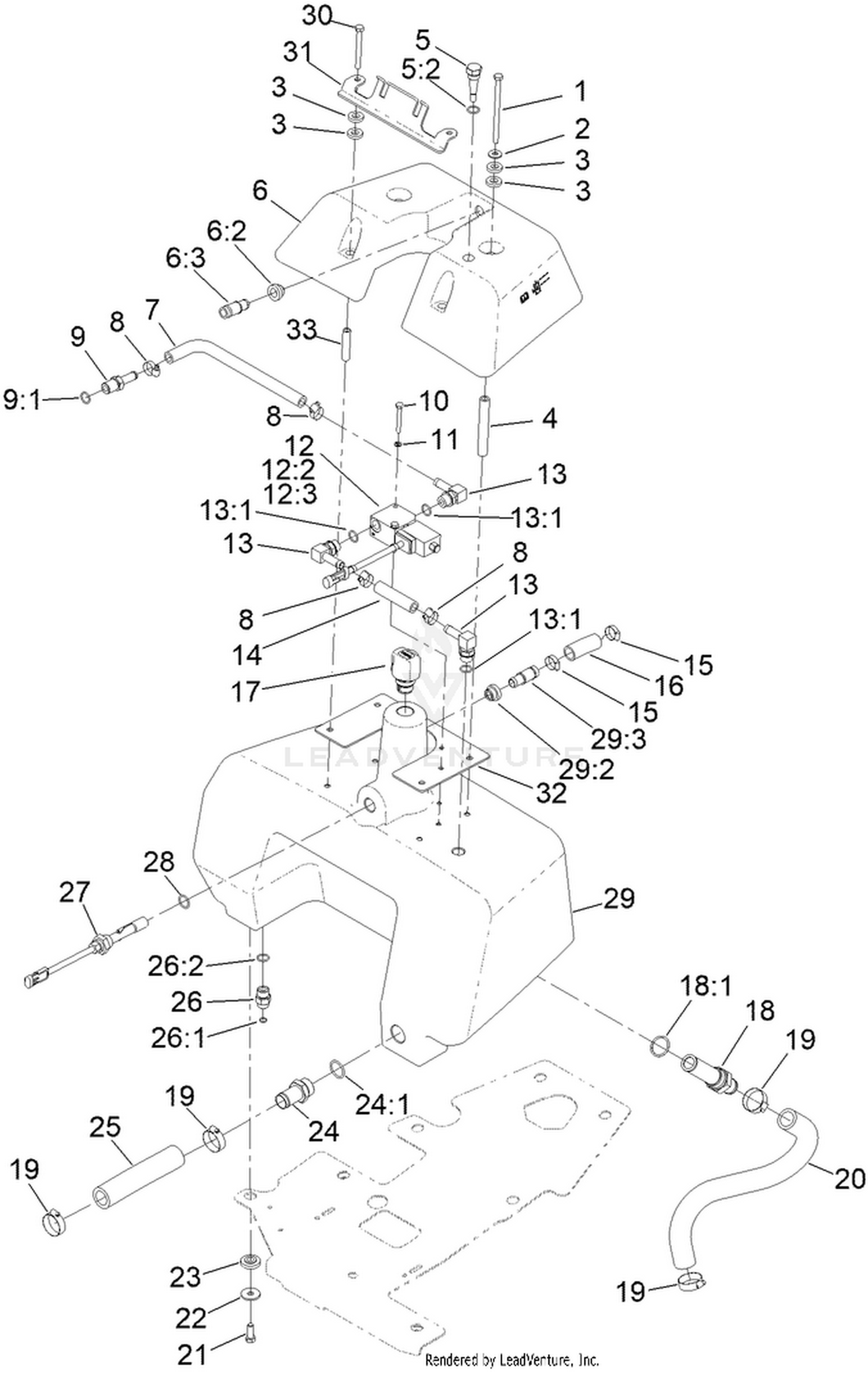 Hydraulic Reservoir and Leak Detector Assembly
