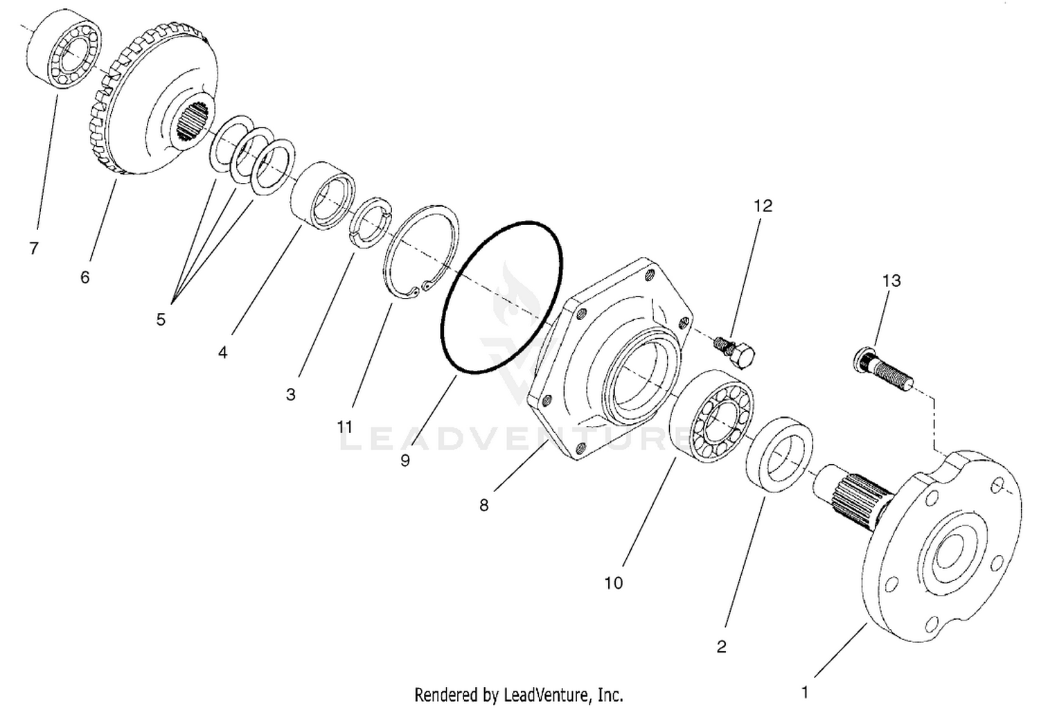 Rear Axle Assembly No. 98-3925 (continued) Axle Case Assembly 2