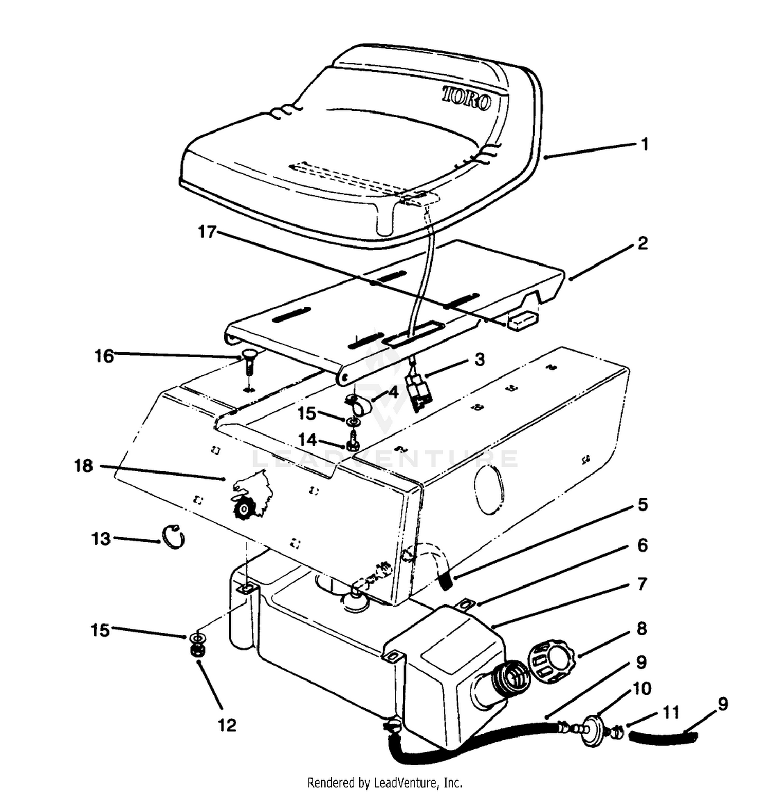 Seat  Gas Tank Assembly