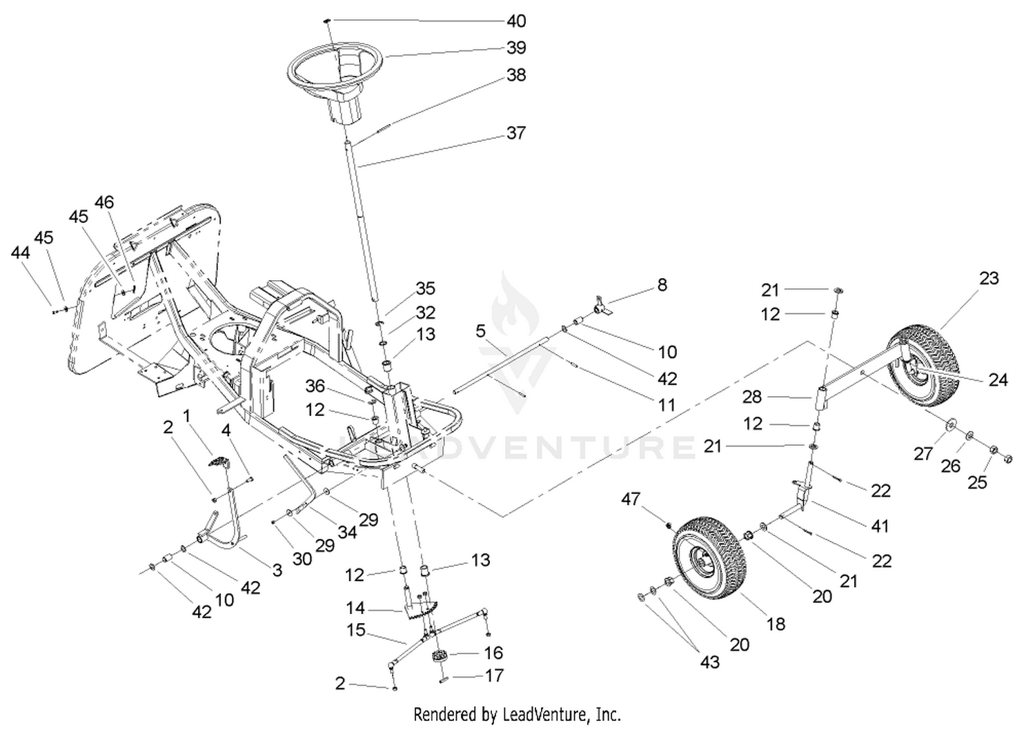 Front Axle and Steering Assembly