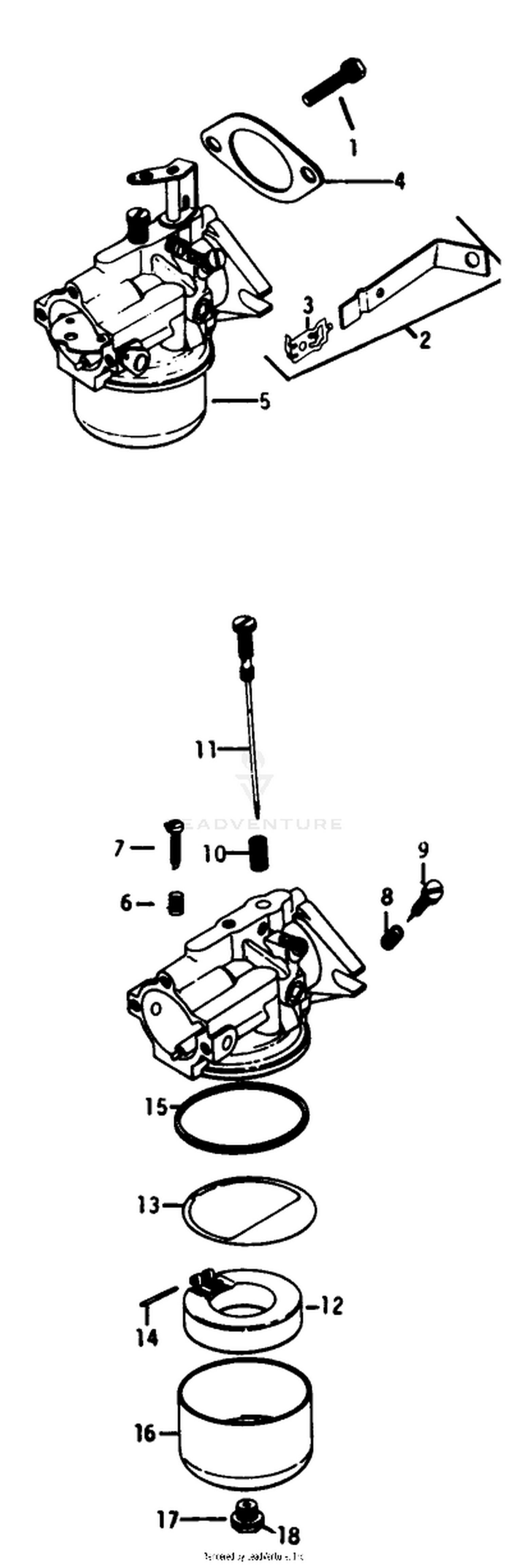 Carburetor-Engine Assembly Kohler Model K-321s Spec. No. 60407