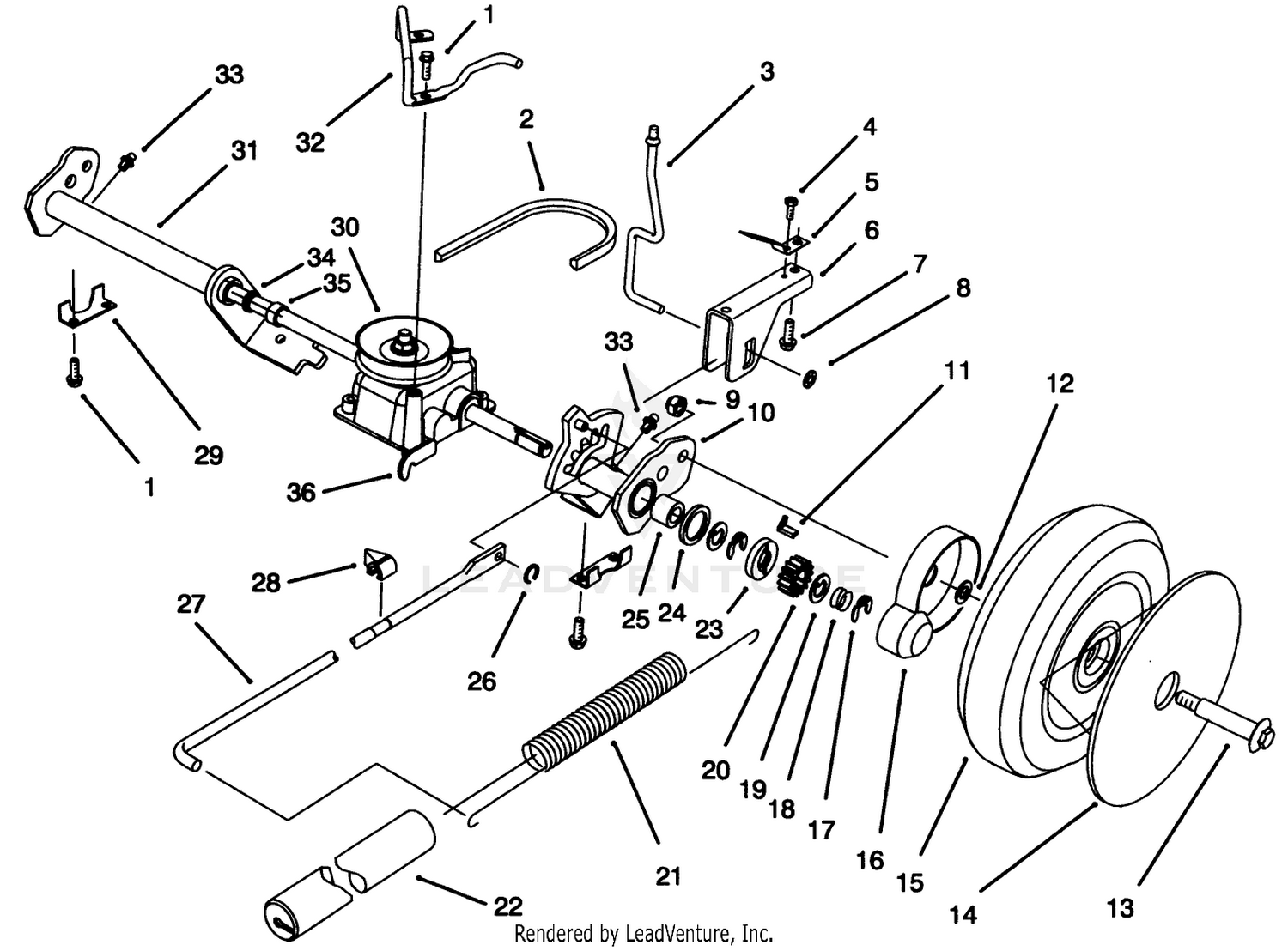 Rear Axle Assembly (model No. 20807bc Only)