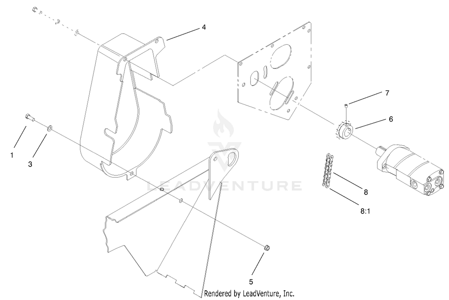 Chain, Sprocket And Guard Assembly