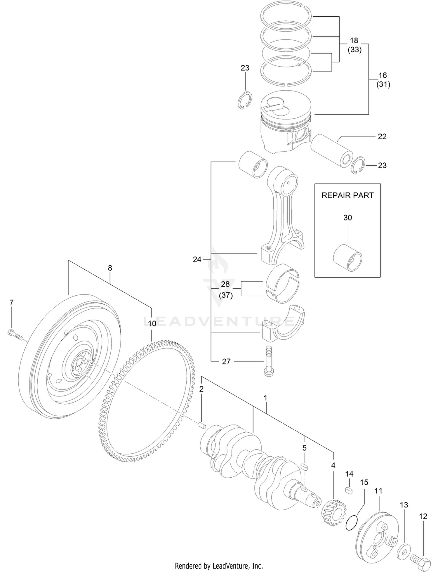 Crankshaft and Piston Assembly