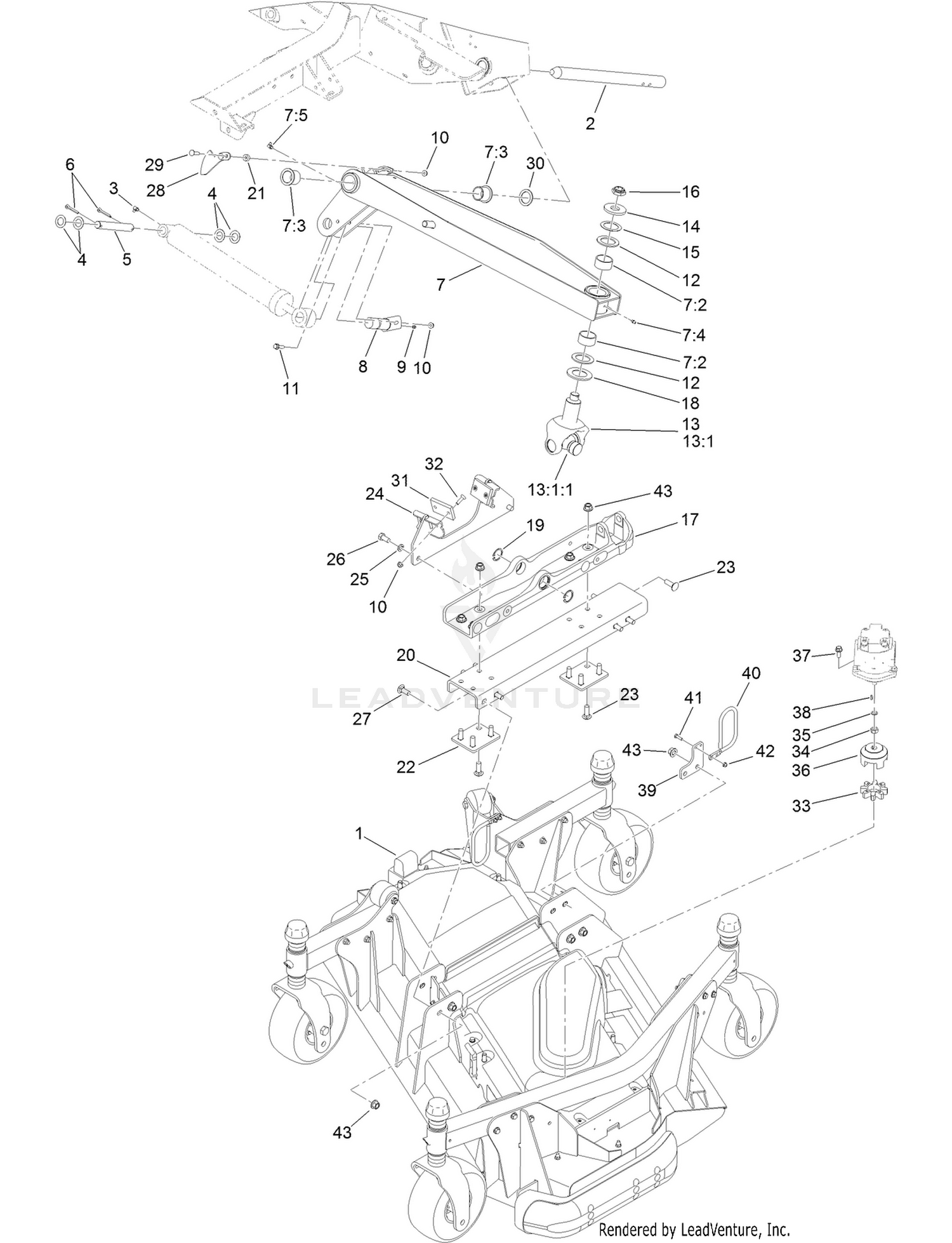 Left Hand Deck Connection Assembly